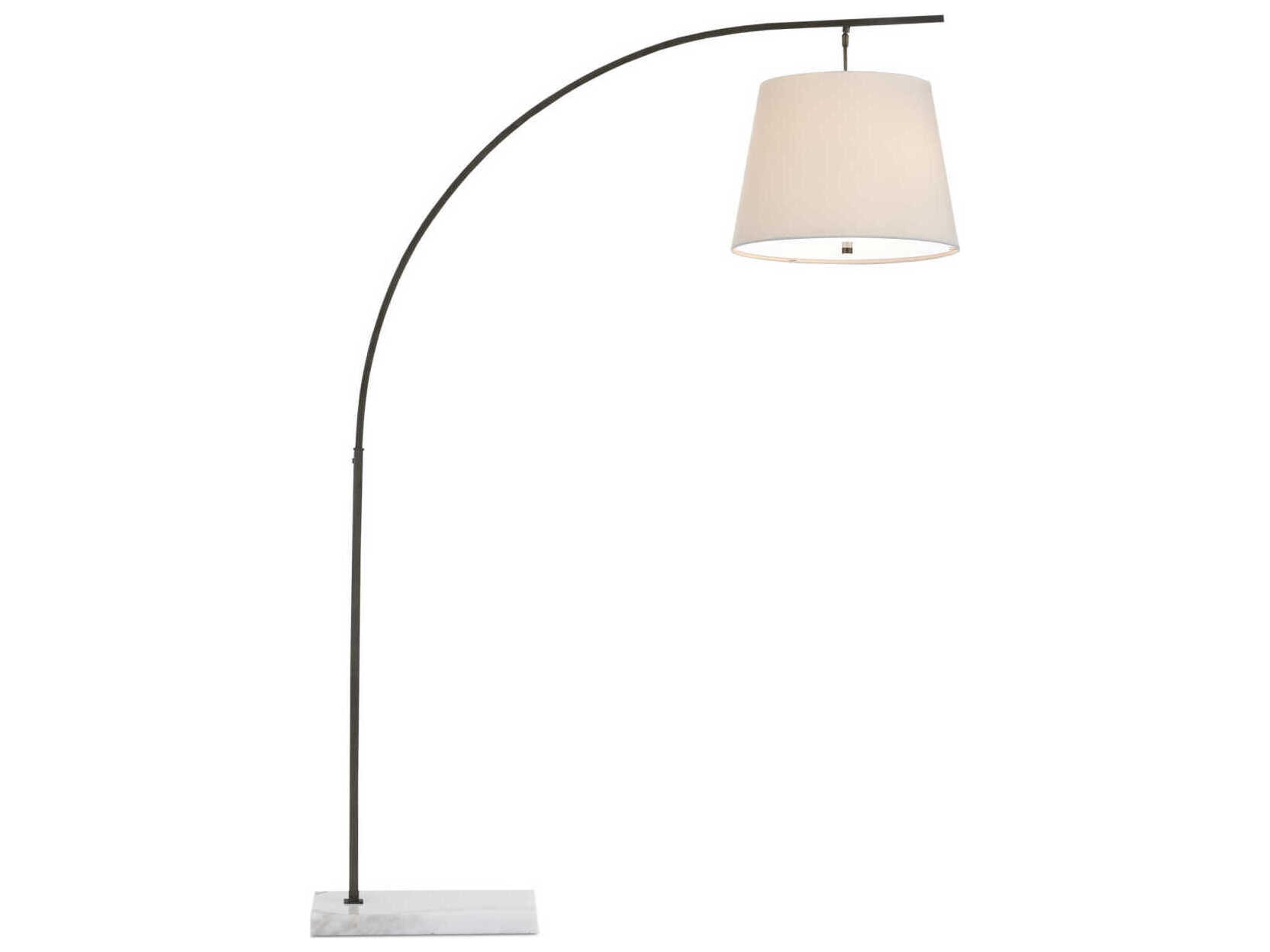 Currey & Company Cloister Oil Rubbed Bronze White Floor Lamp