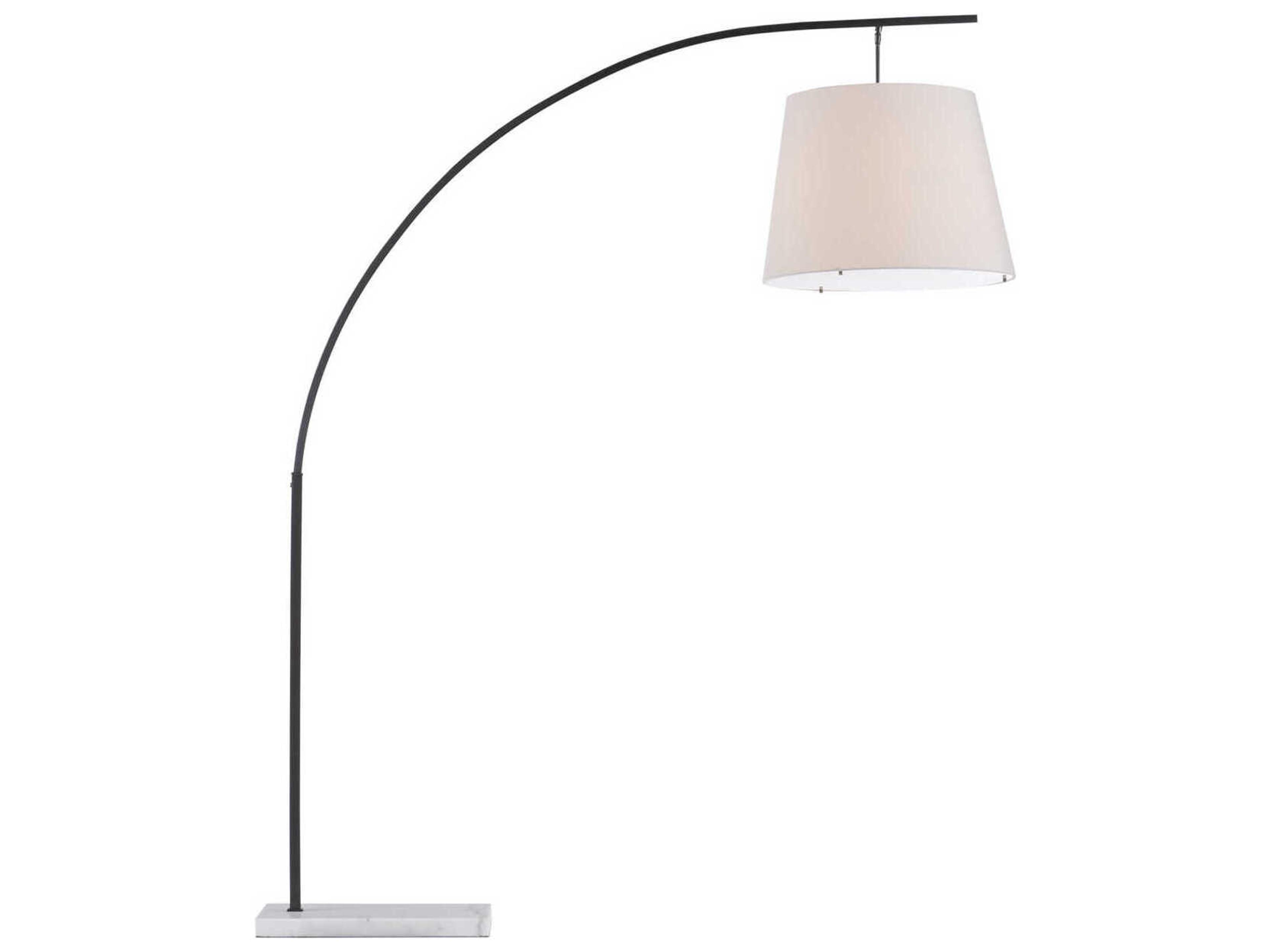 Currey & Company Cloister Oil Rubbed Bronze White Off Shantung Floor Lamp