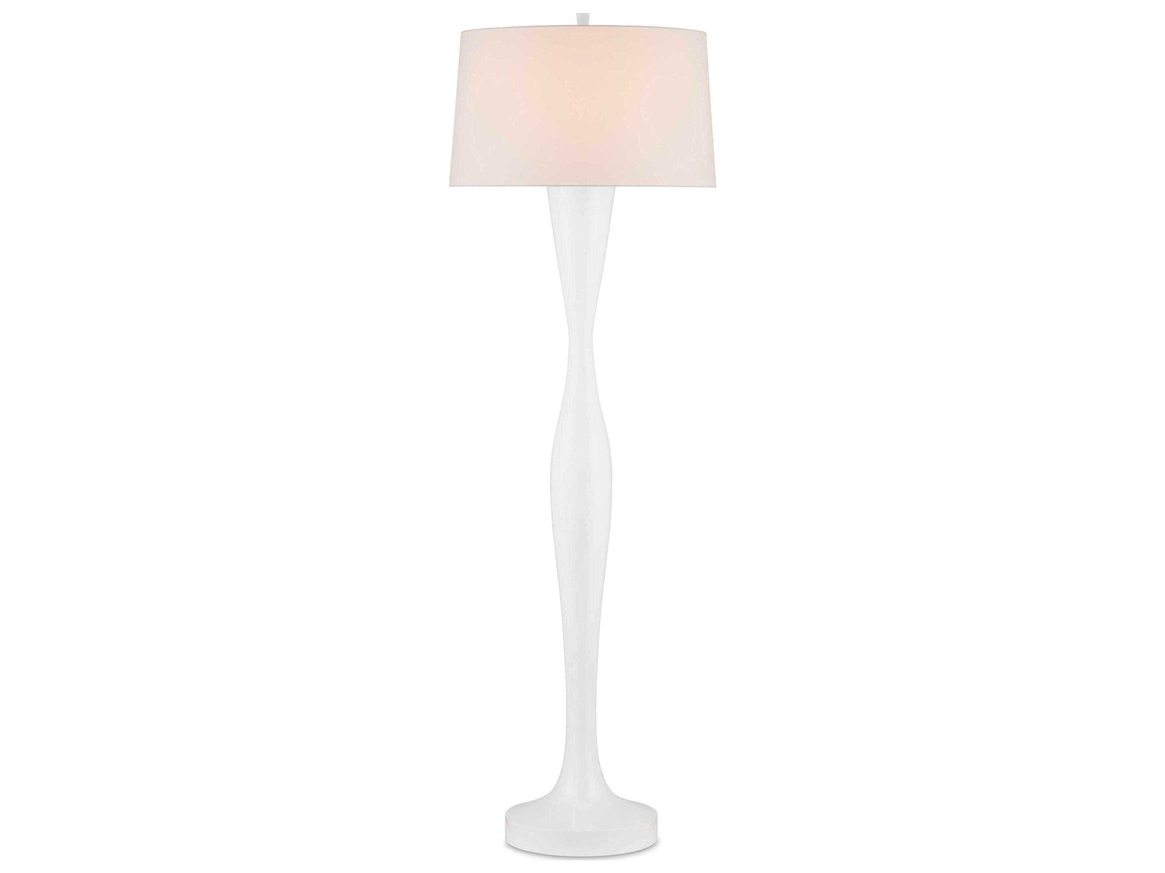 Currey & Company Monica White Linen Floor Lamp