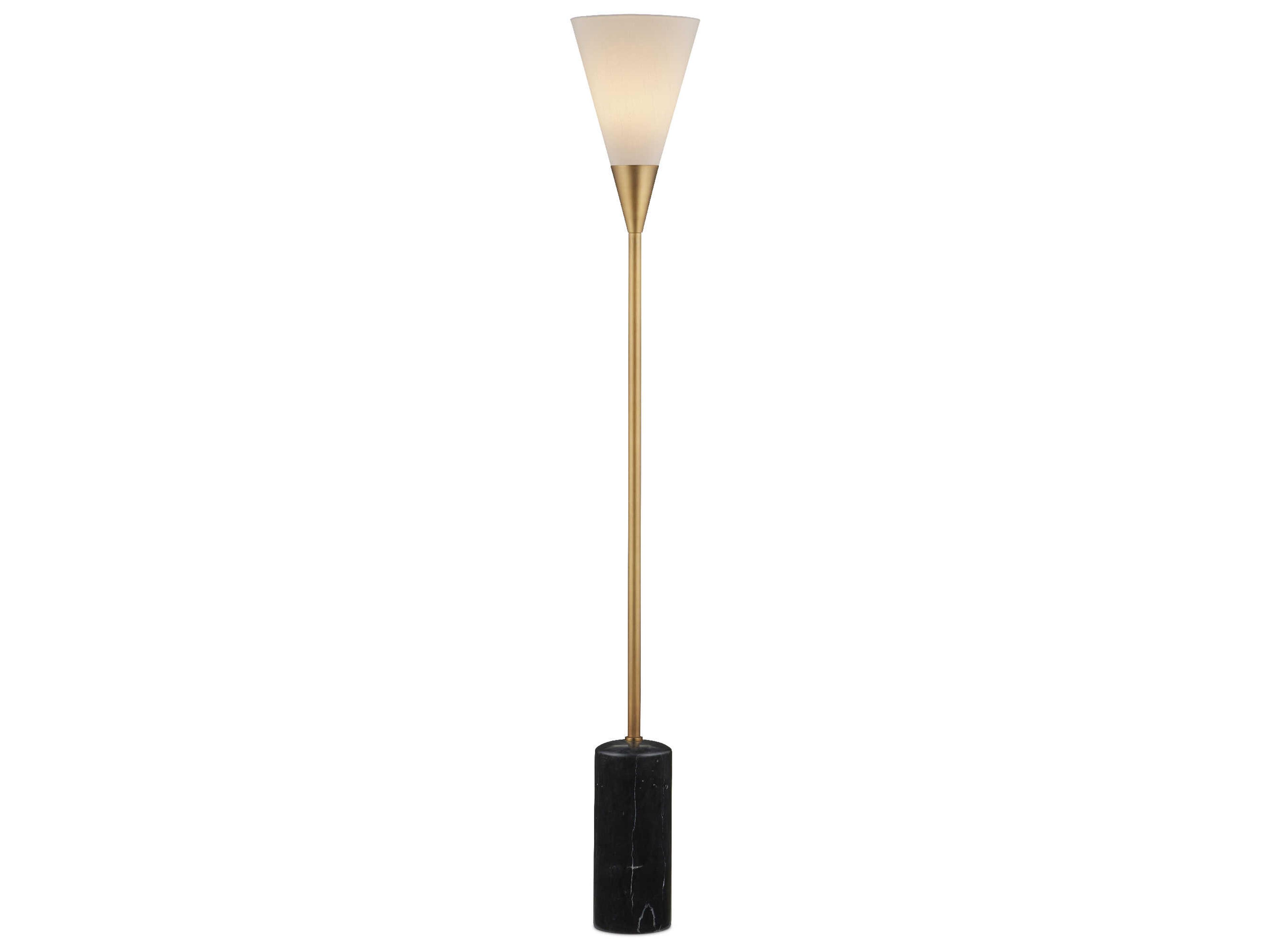 Currey & Company Martini Black Brushed Brass Floor Lamp