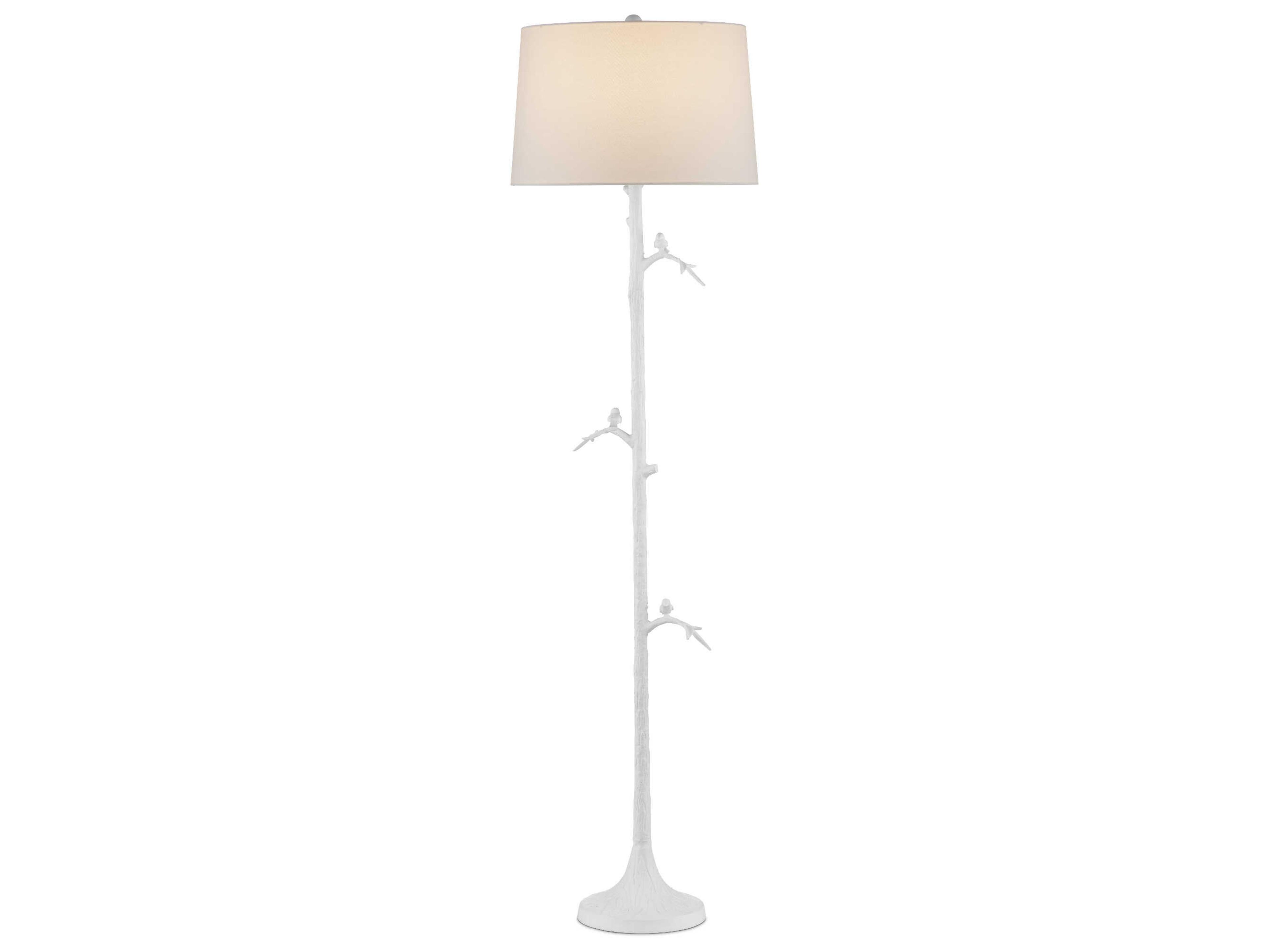 Currey & Company Piaf Gesso White Floor Lamp