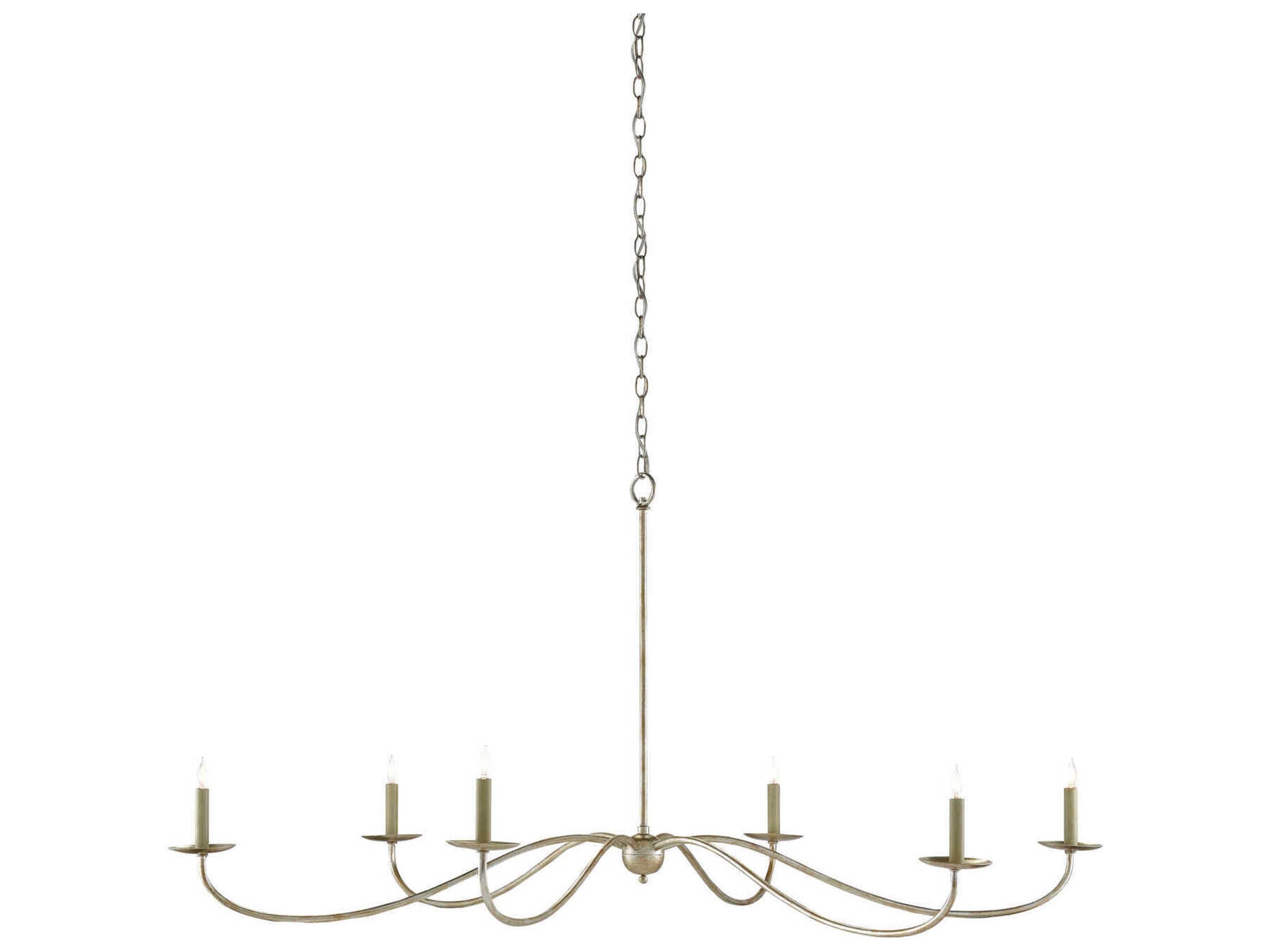Currey & Company Saxon 6-Light Silver Granello Candelabra Chandelier