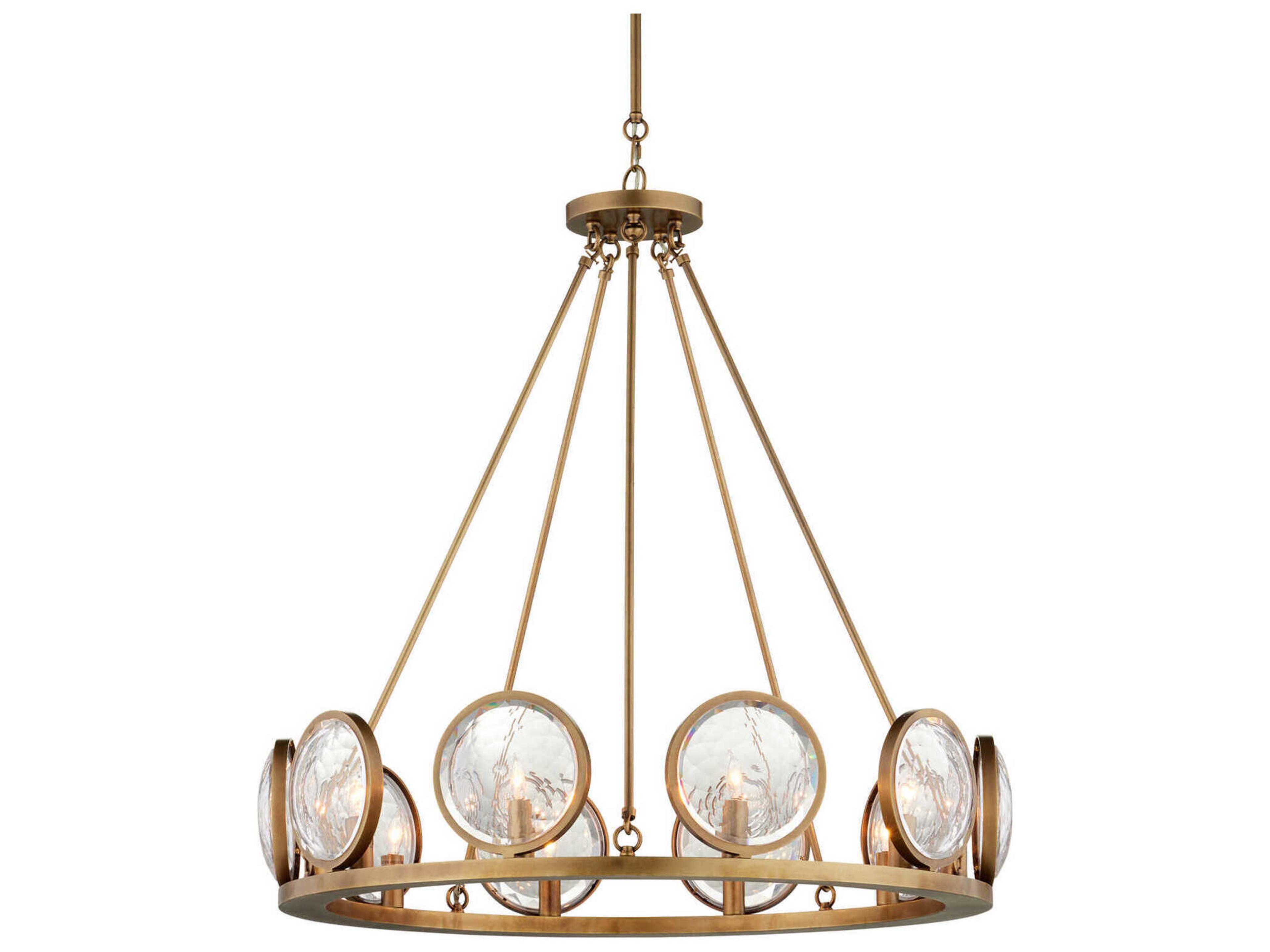 Currey & Company Marjiescope 10-Light Antique Brass Candelabra Round Chandelier