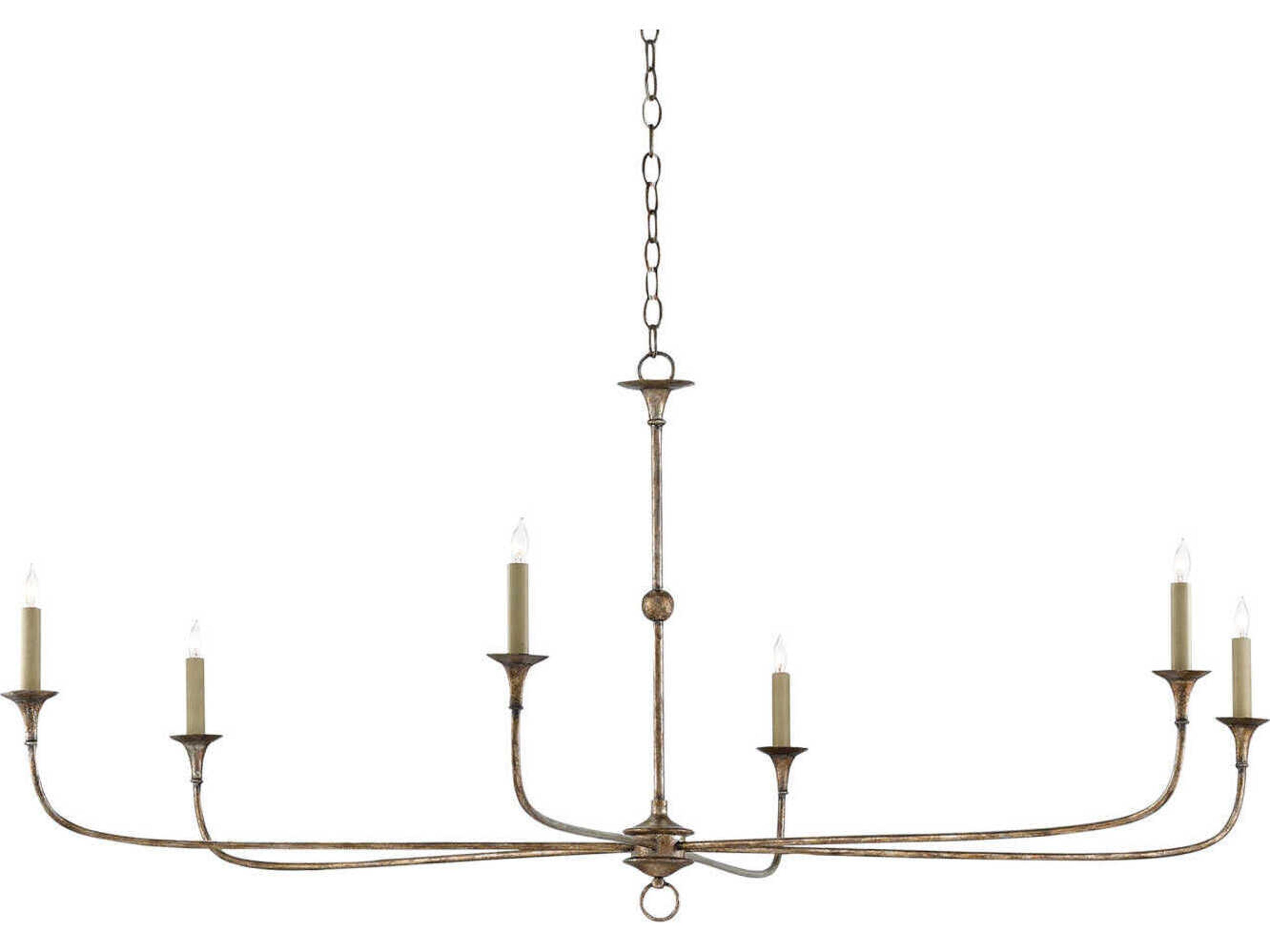 Currey & Company Nottaway 6-Light Pyrite Bronze Candelabra Chandelier