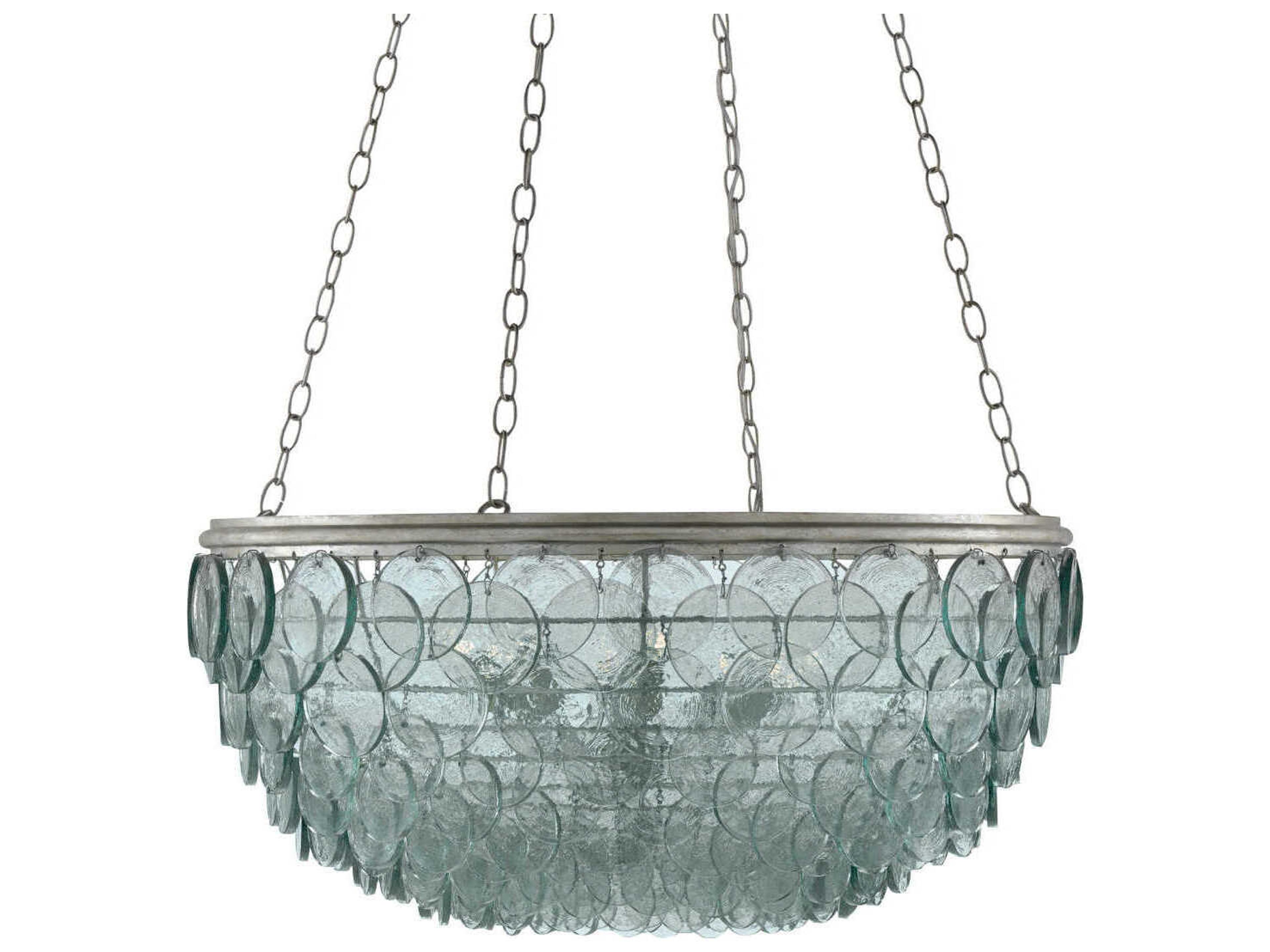 Currey & Company Quoram 8-Light Silver Leaf Pendant
