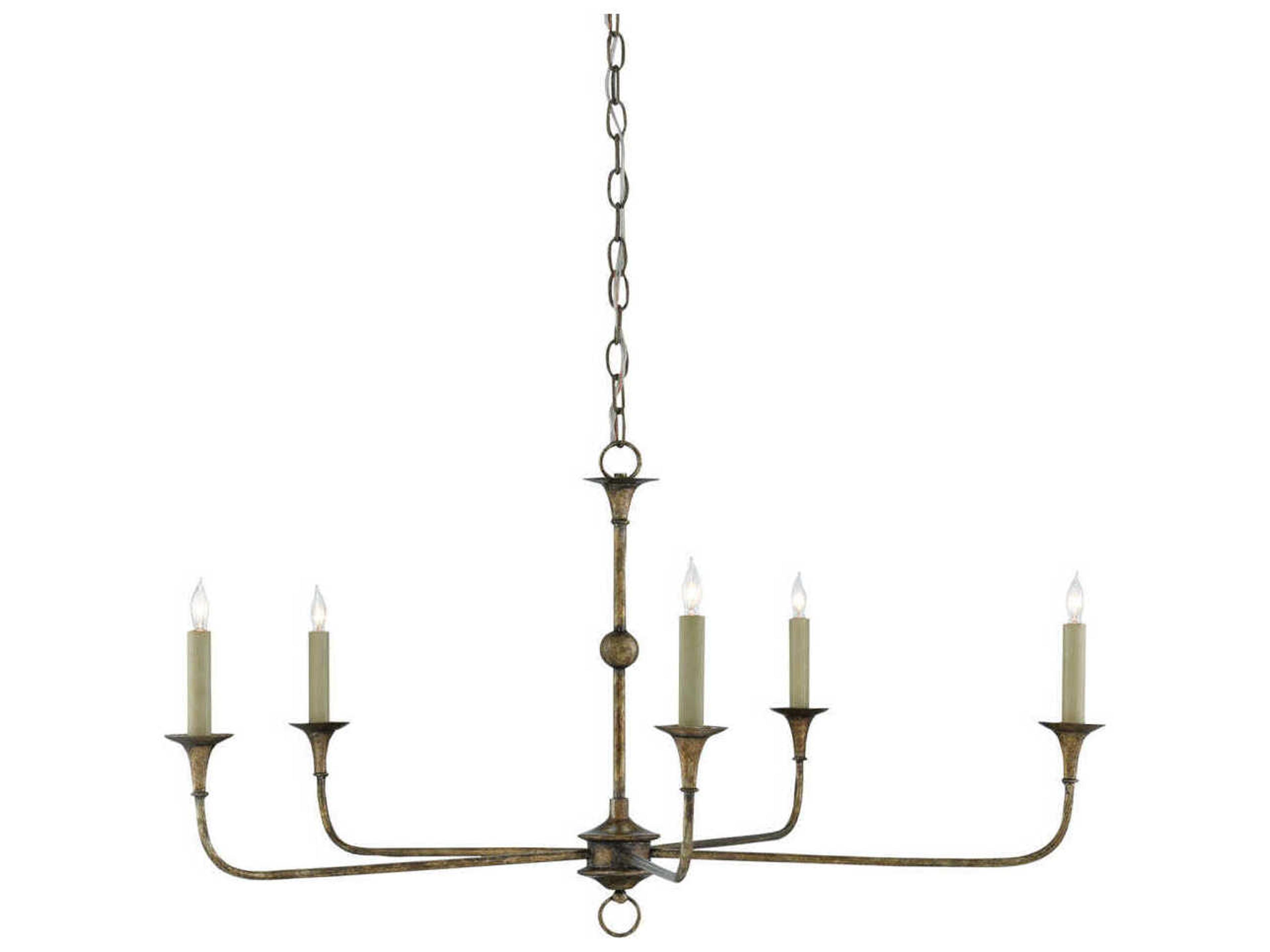 Currey & Company Nottaway 5-Light Pyrite Bronze Candelabra Chandelier