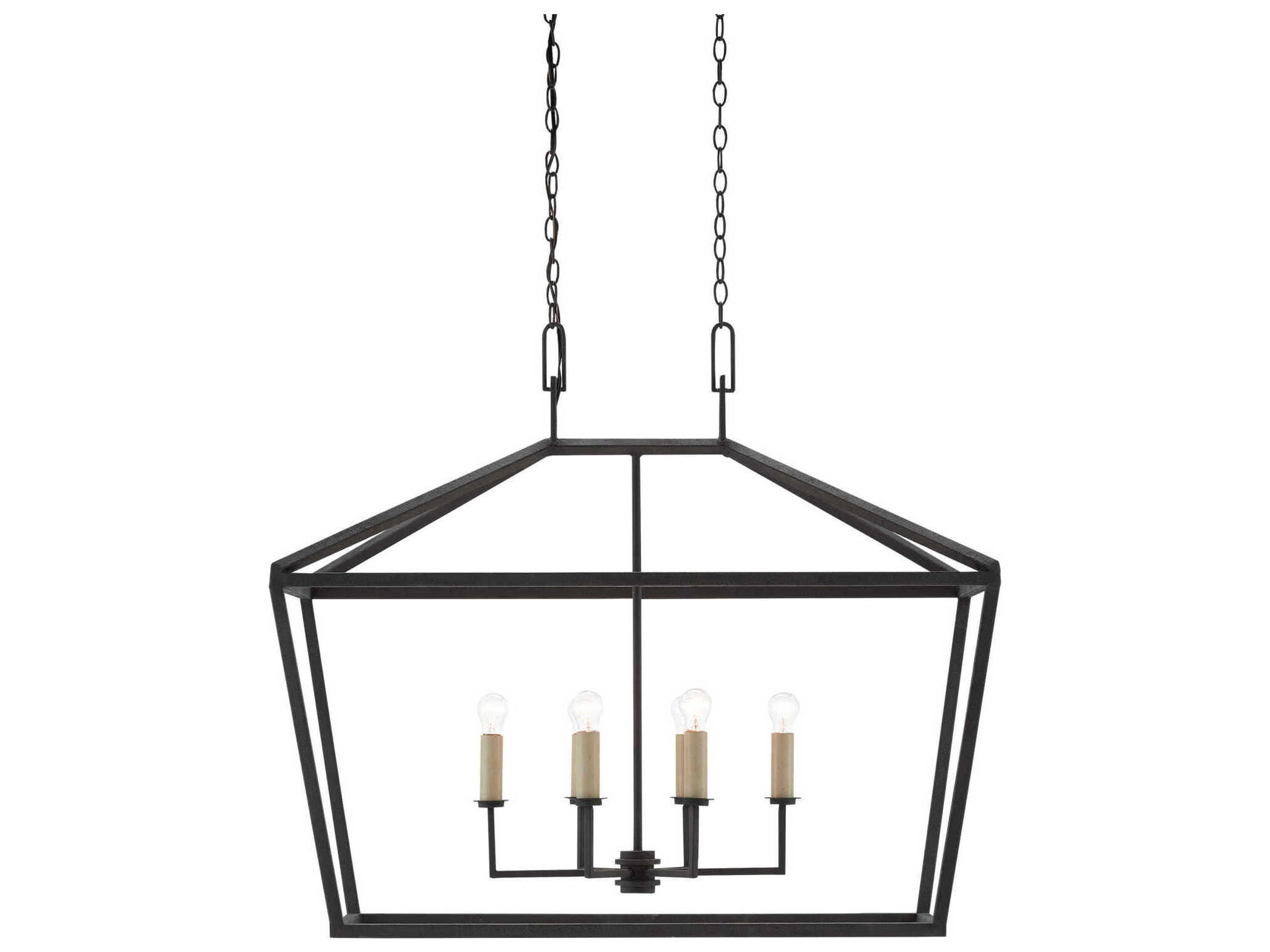 Currey & Company Denison 6-Light Mole Black Island Pendant