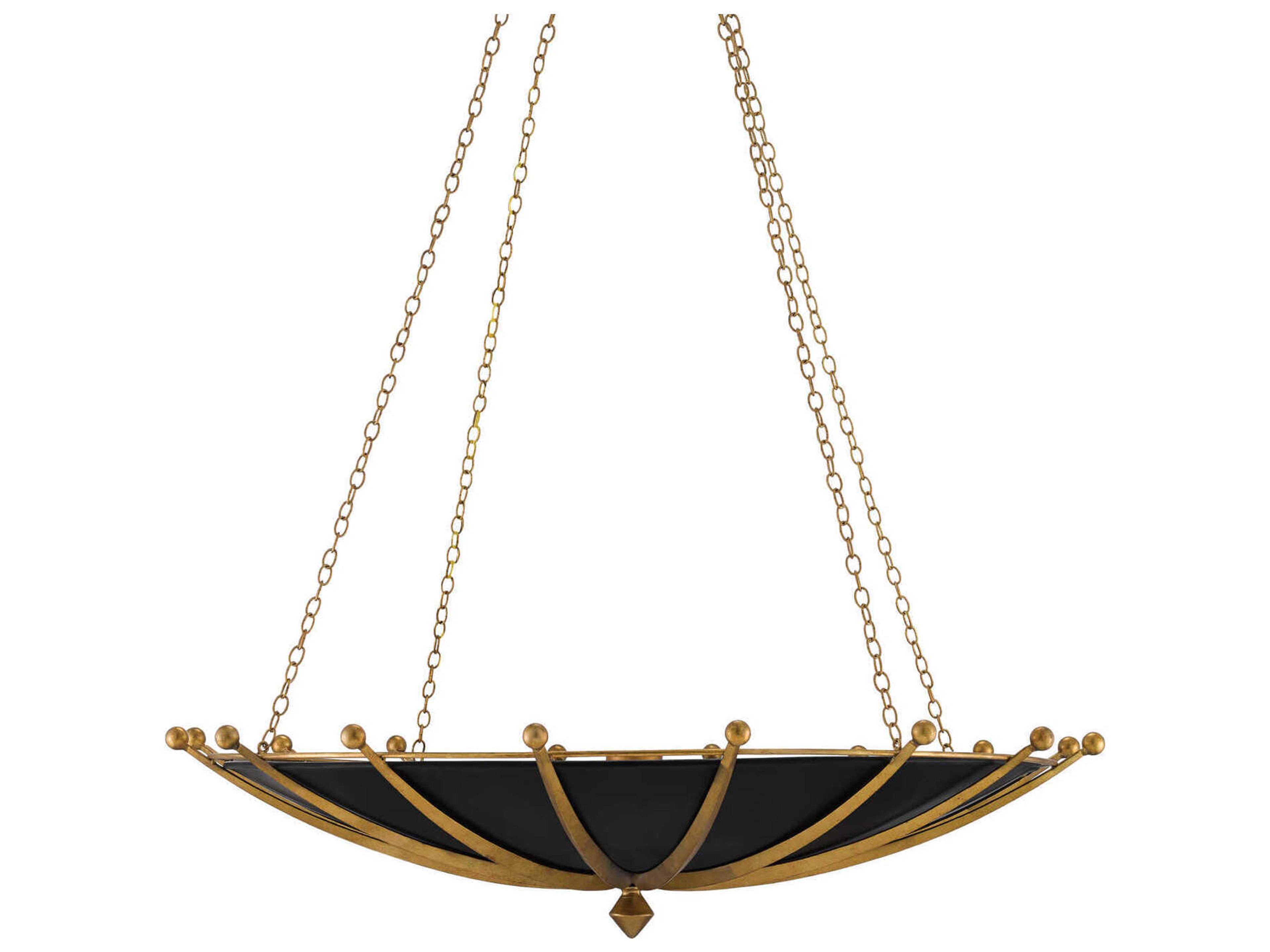 Currey & Company Fontaine 6-Light Black Bowl Pendant