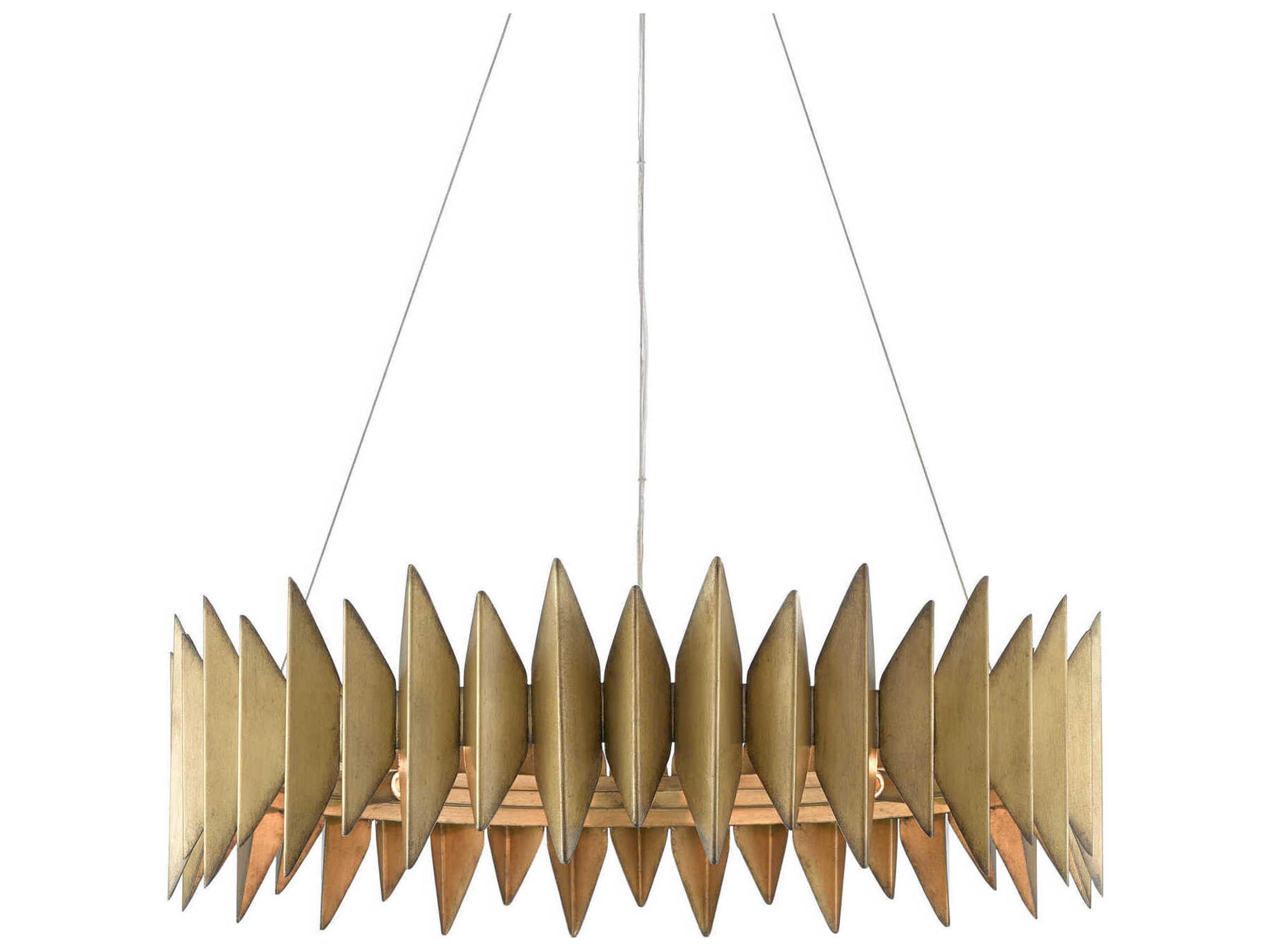 Currey & Company Potter 8-Light Aurora Antique Gold Round Pendant