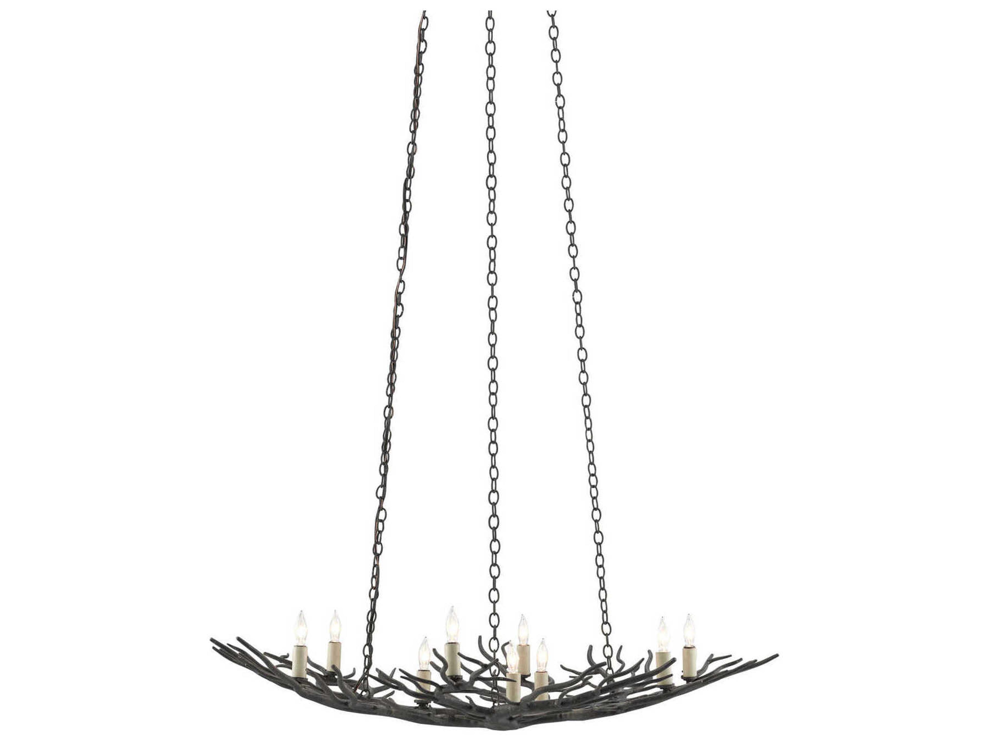 Currey & Company Rainforest 9-Light Rustic Bronze Candelabra Chandelier
