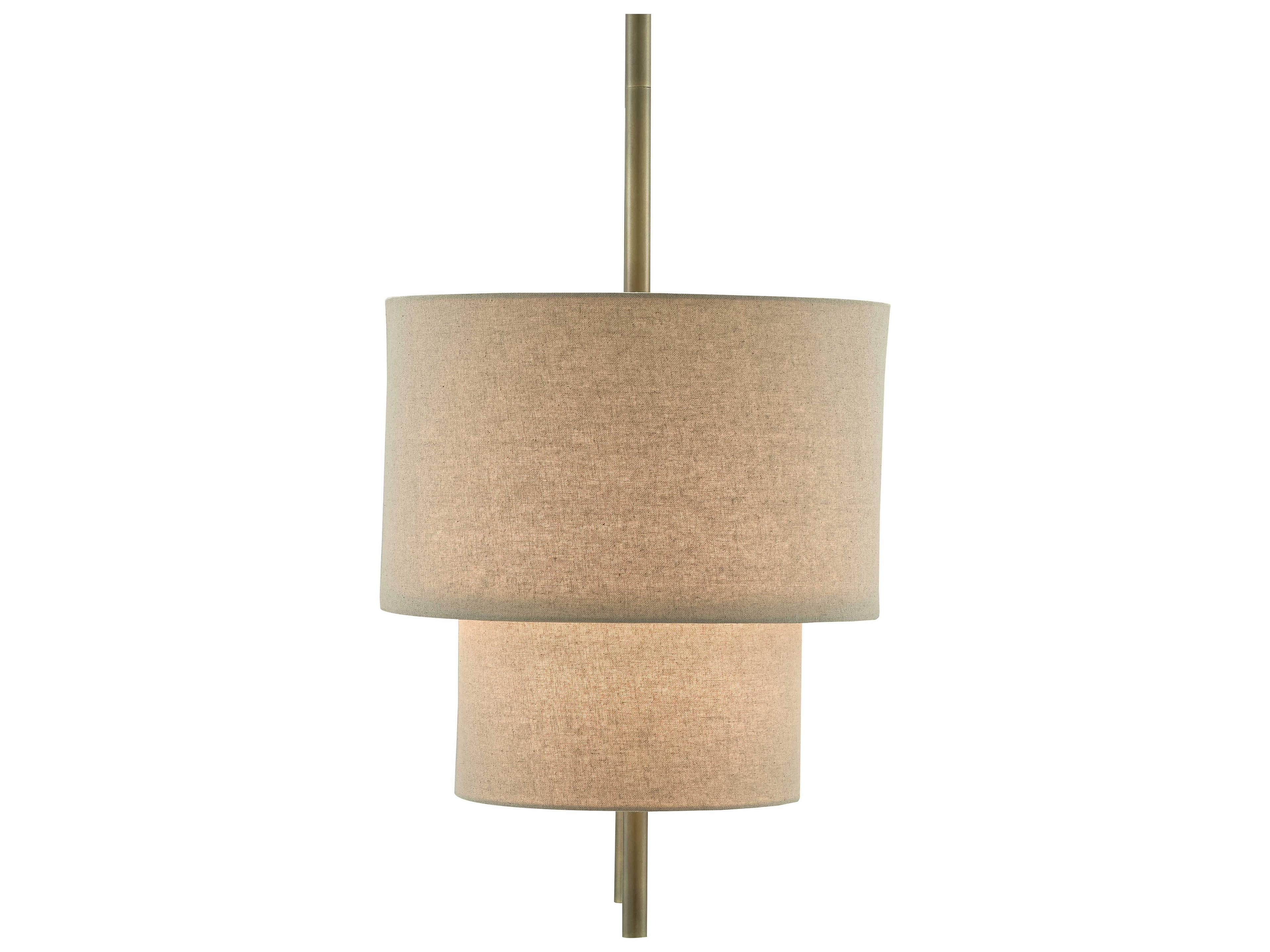 Currey & Company Combermere 4-Light Antique Brass Round Tiered Island Pendant