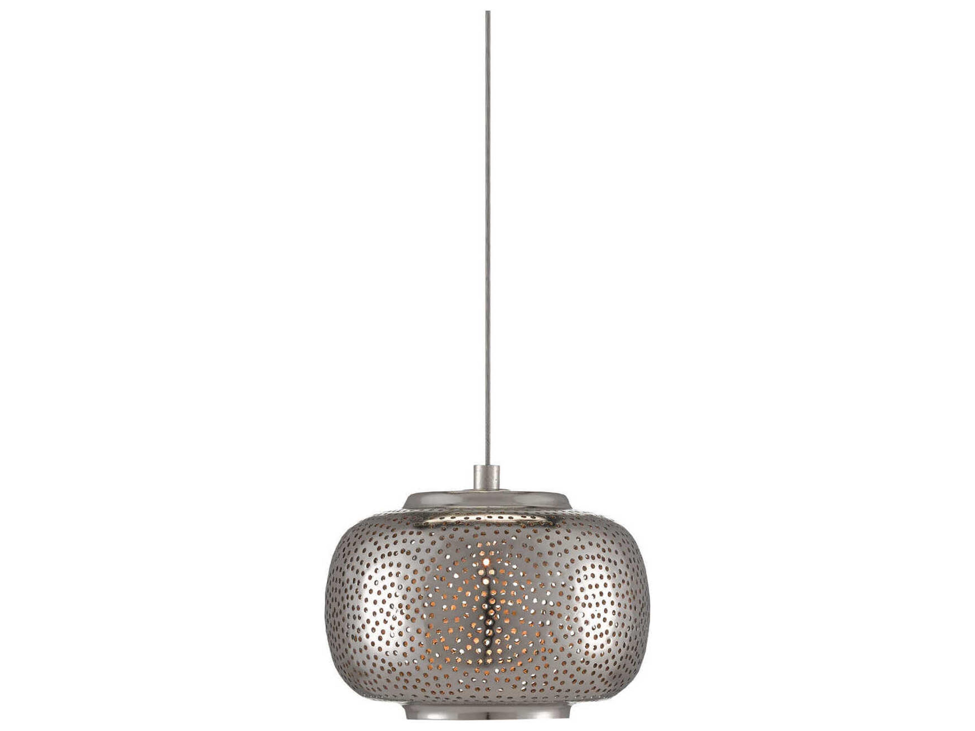 Currey & Company Pepper 1-Light Painted Silver Nickel Globe Mini Pendant