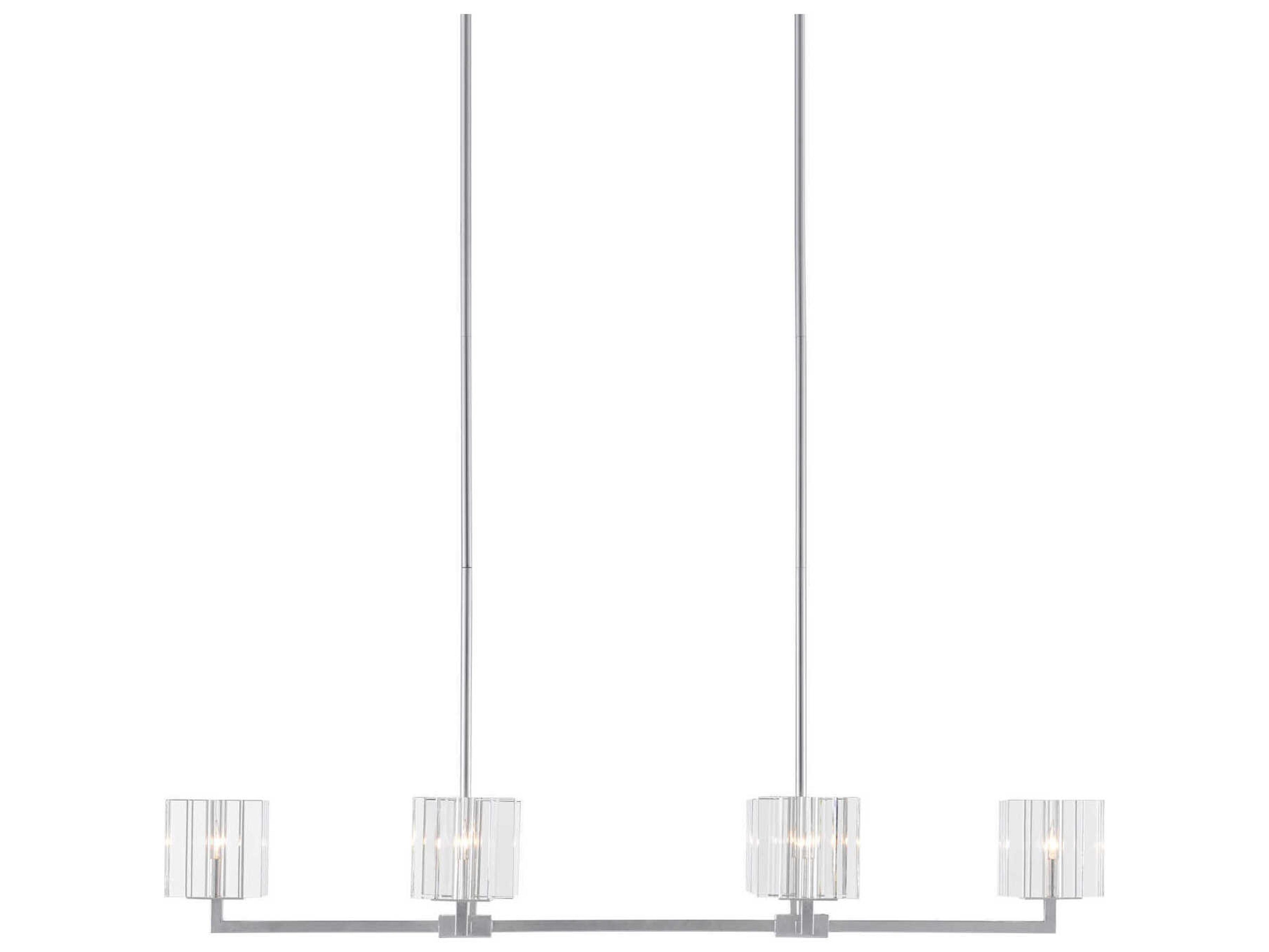 Currey & Company Valerio 6-Light Silver Leaf Crystal Island Pendant