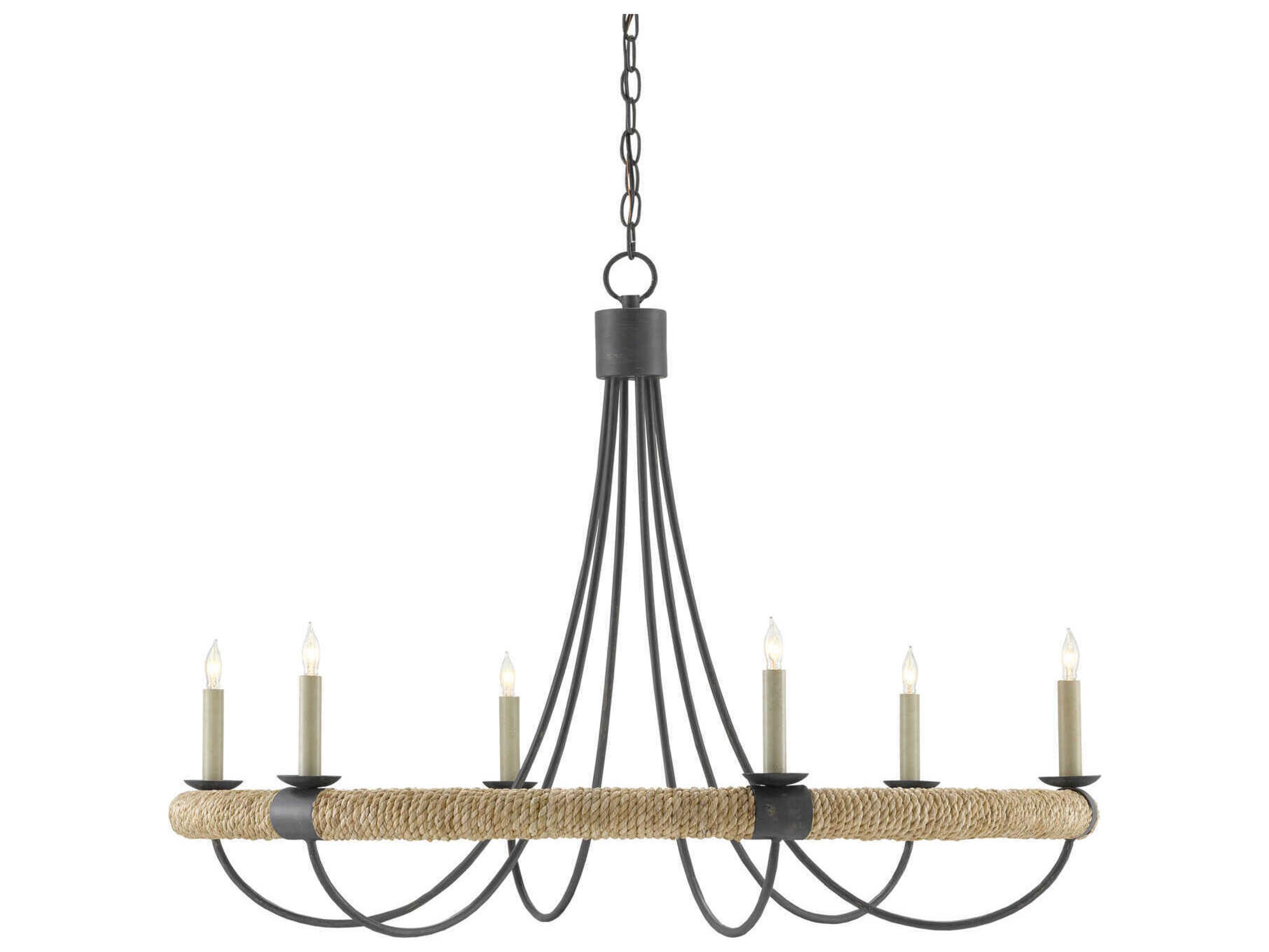 urrey & Company Shipwright 6-Light Black Chandelie