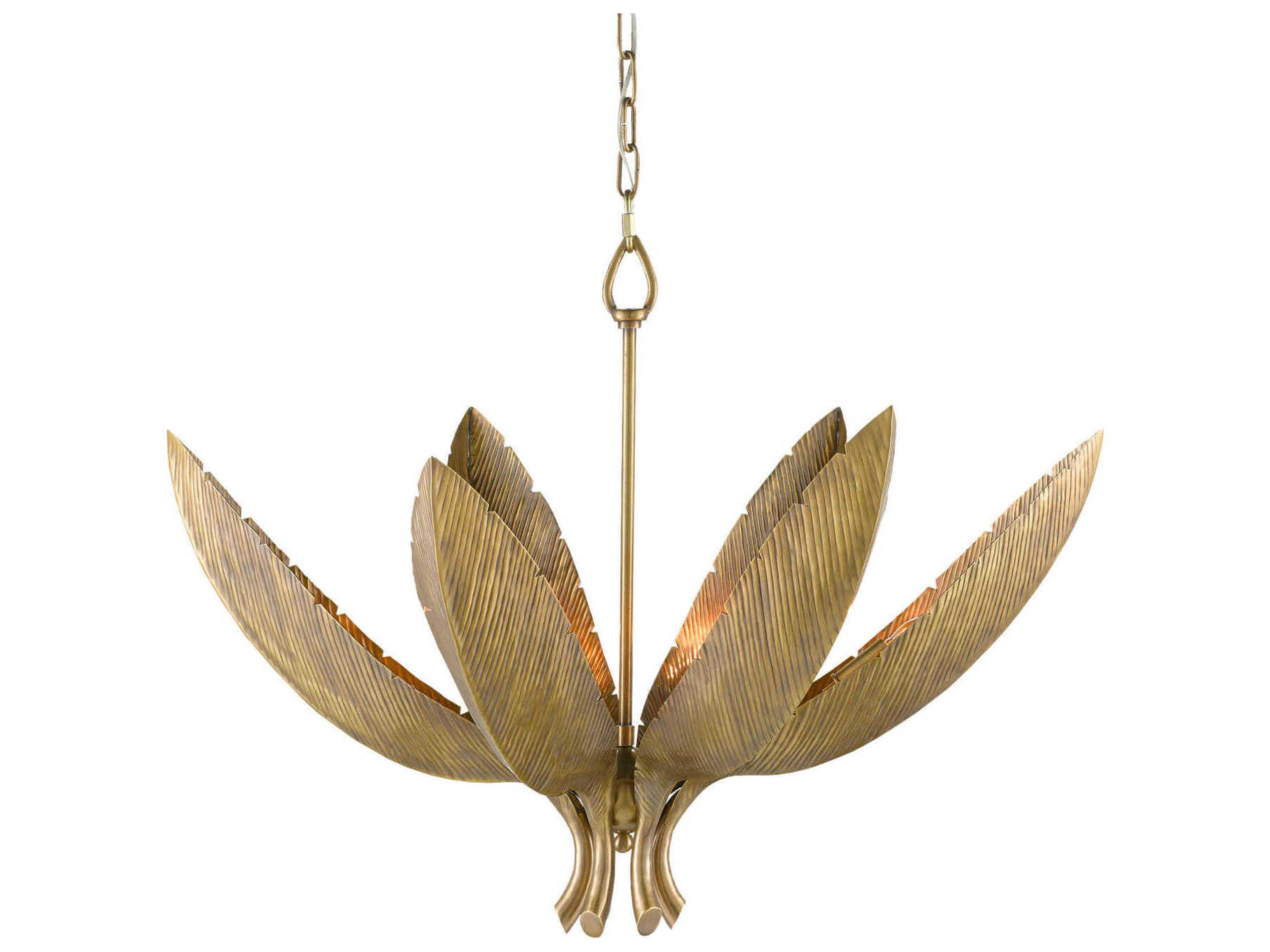 Bird of Paradise 6-Light Antique Brass Pendant
