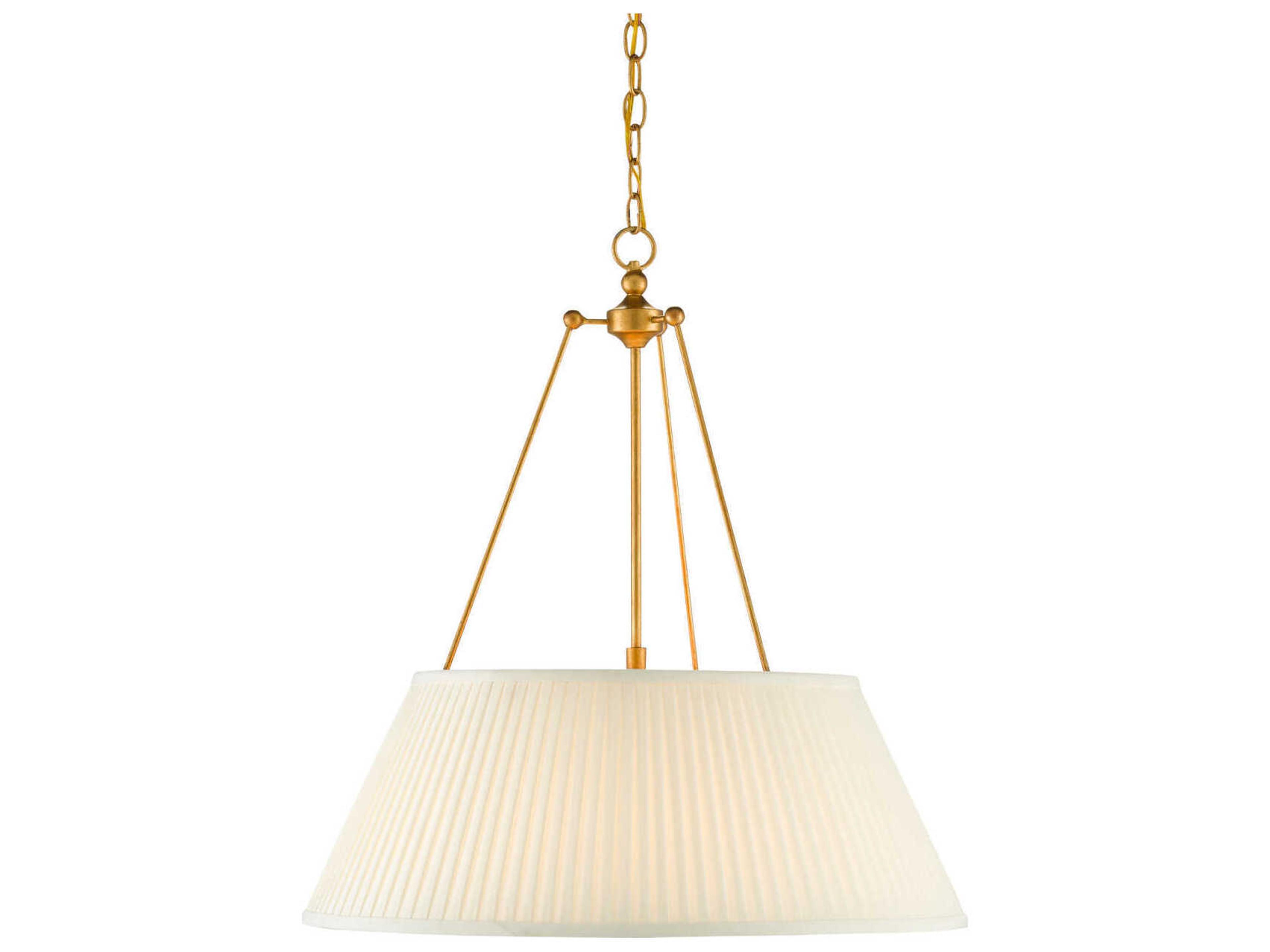 Currey & Company Lytham 1-Light Antique Gold Leaf White LED Pendant
