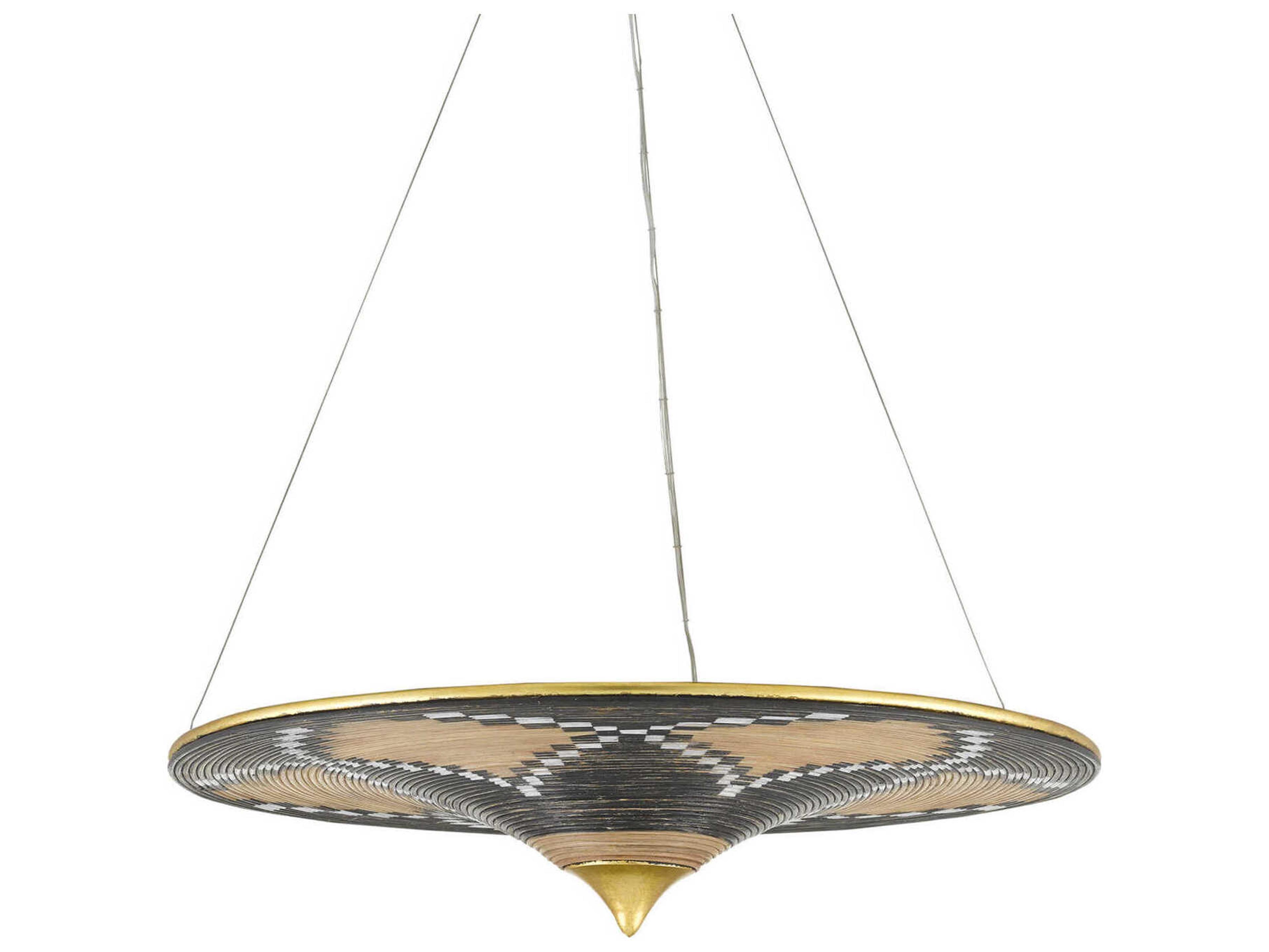 Currey & Company Canaan 3-Light Black Round Pendant
