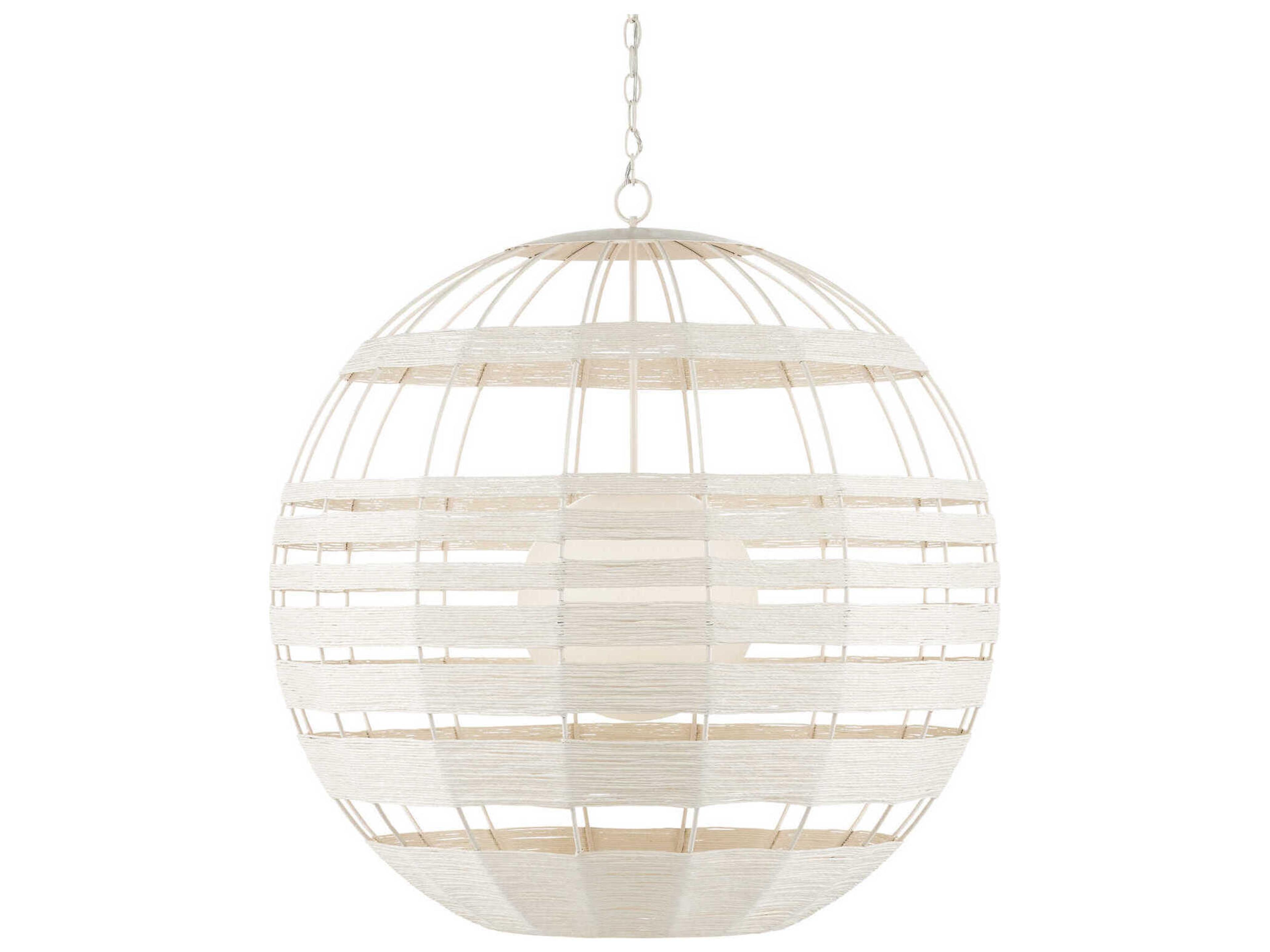 Currey & Company Lapsley 1-Light Vanilla White Globe Pendant