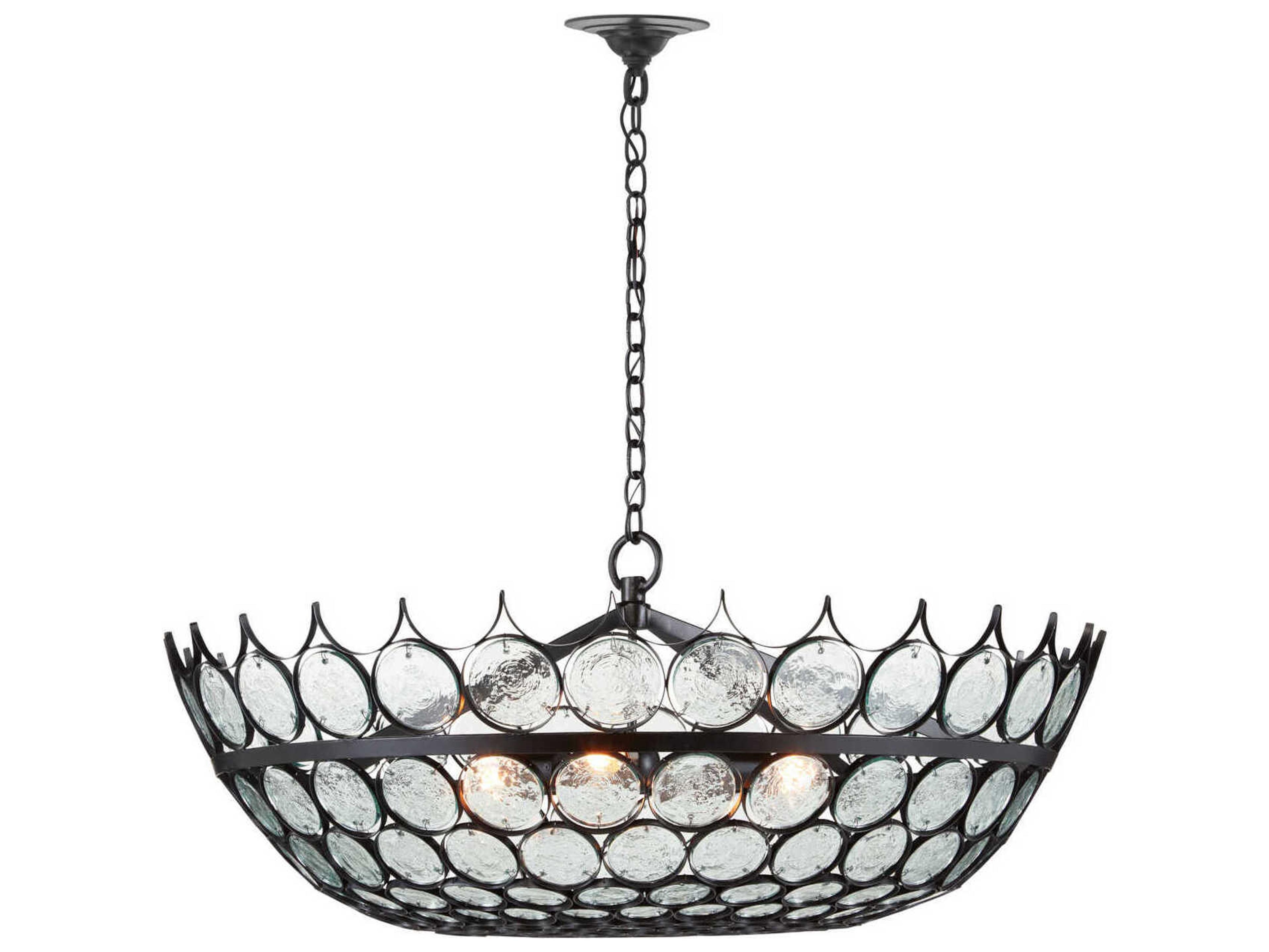 Currey & Company Augustus 3-Light Bronze Glass Pendant