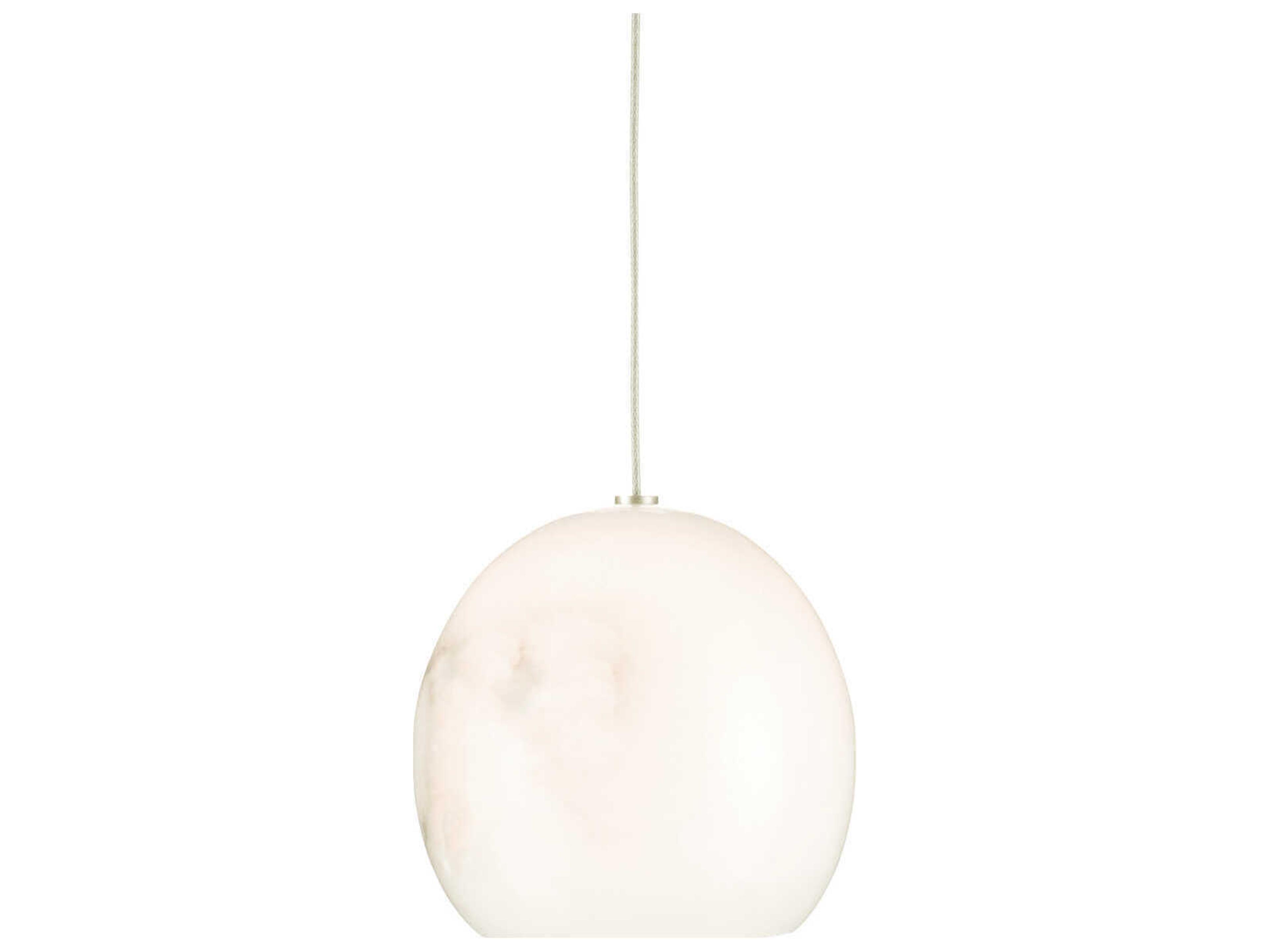 Currey & Company Lazio 1-Light Natural Painted Silver White Dome Mini Pendant
