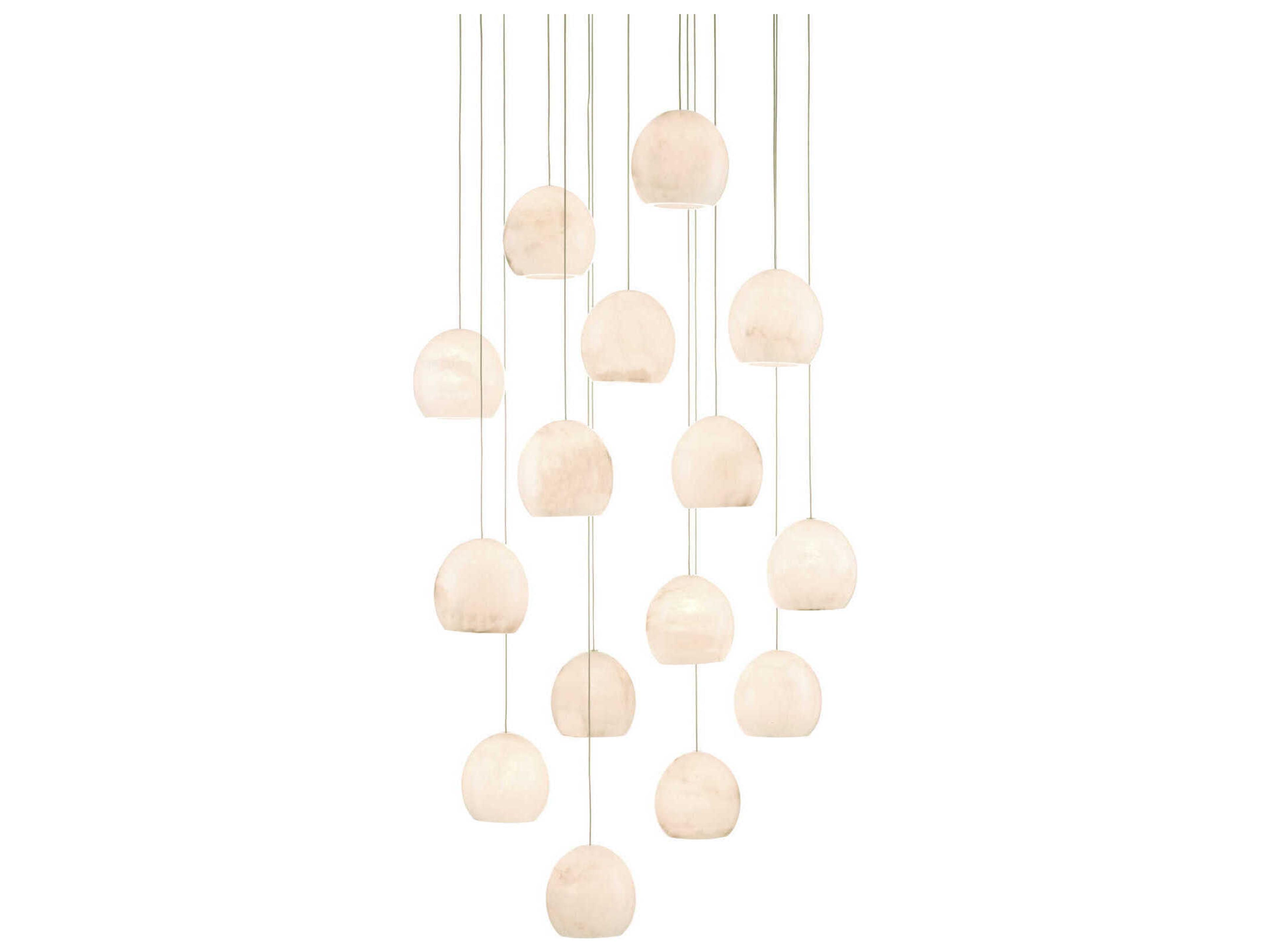 Currey & Company Lazio 15-Light Natural Painted Silver Dome Pendant