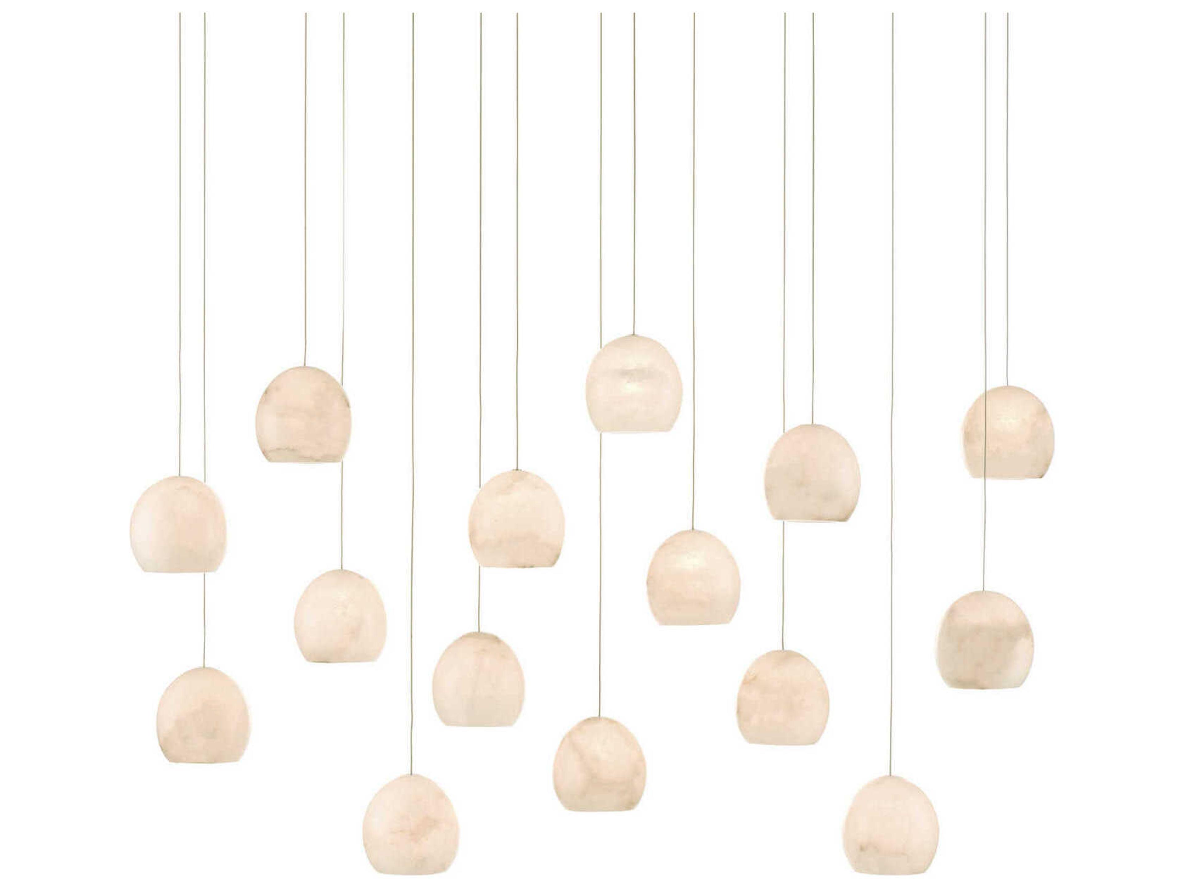 Currey & Company Lazio 15-Light Natural Painted Silver Dome Island Pendant