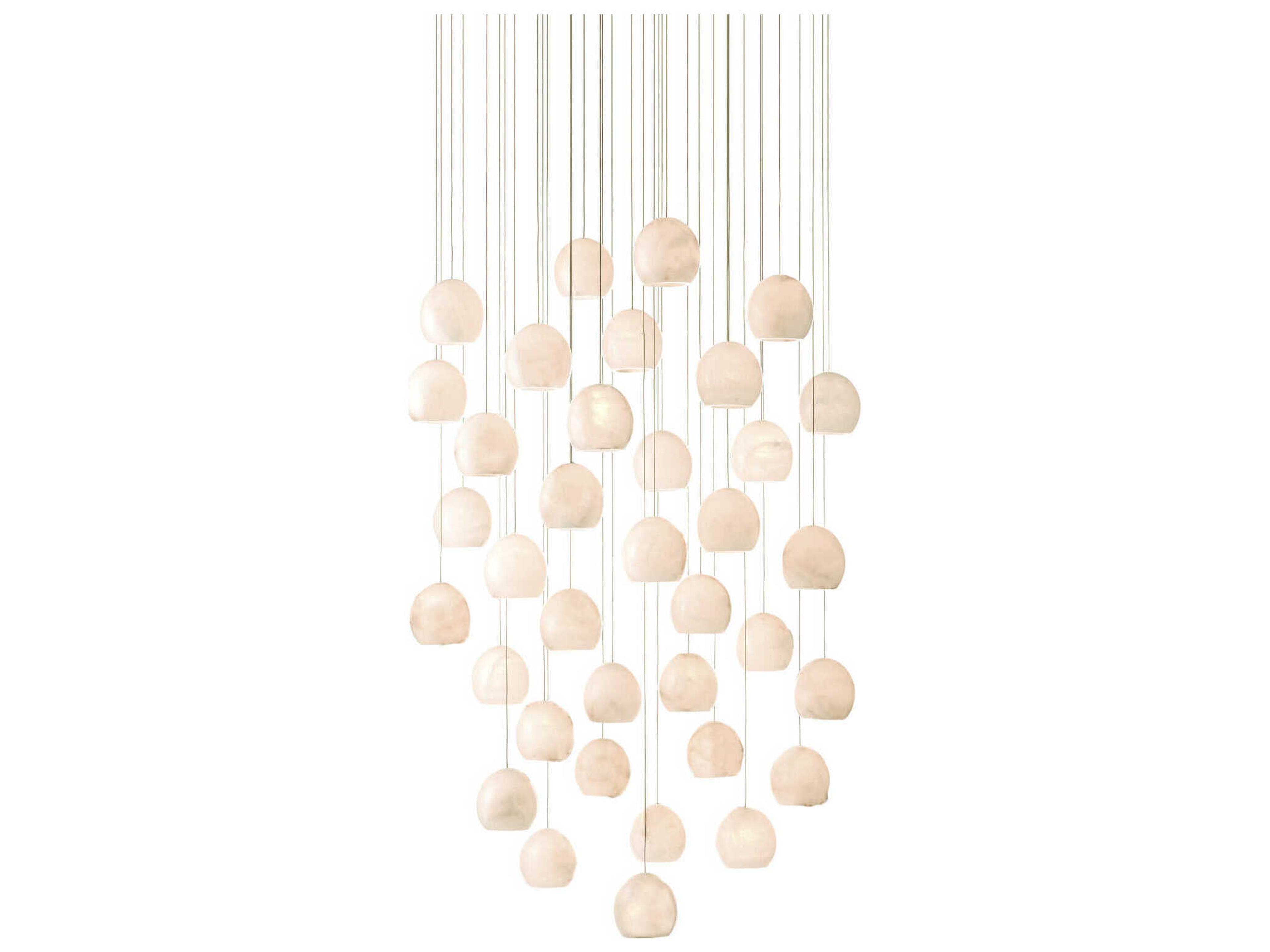 Currey & Company Lazio 36-Light Natural Painted Silver Dome Pendant