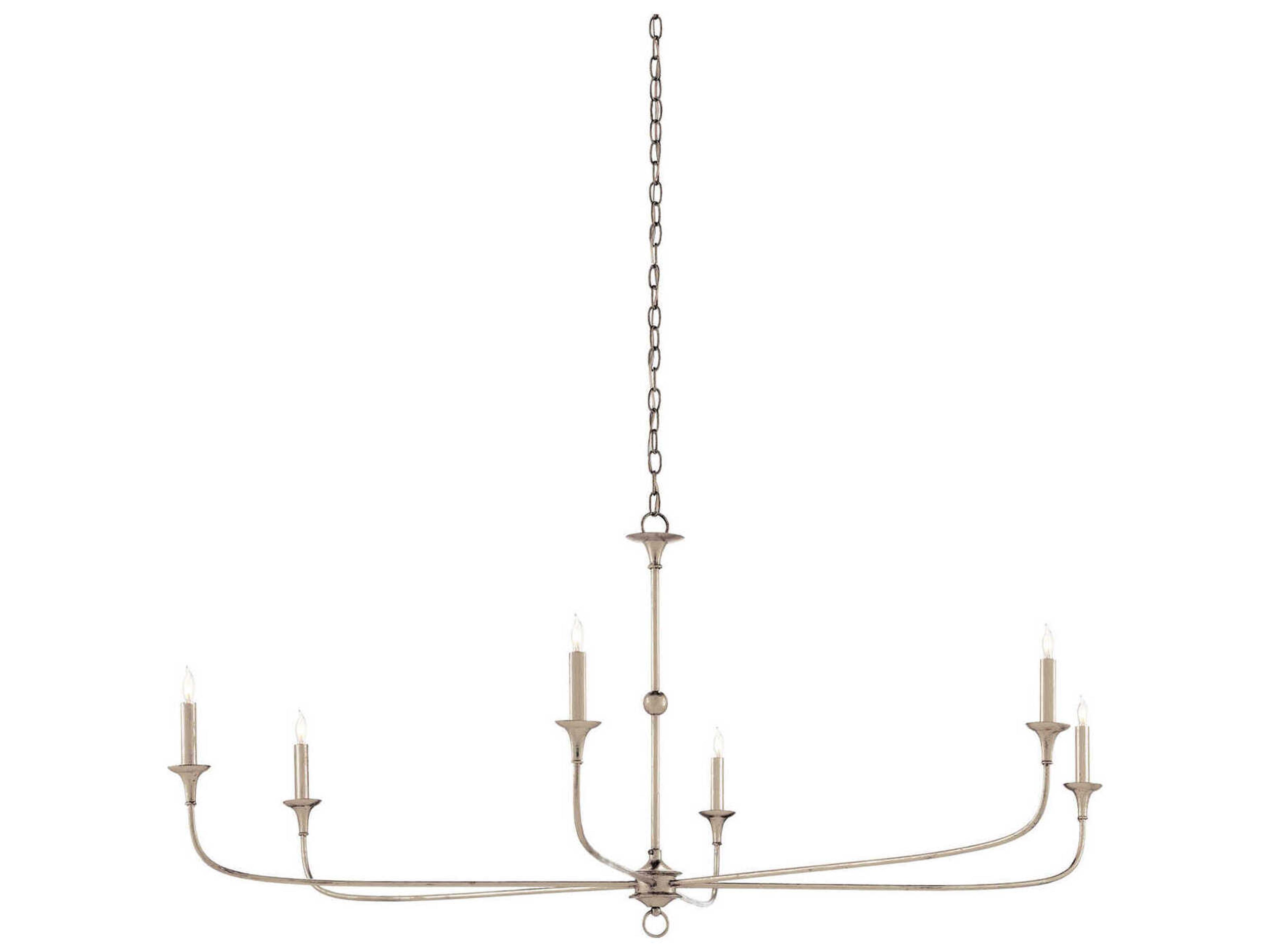 Currey & Company Nottaway 6-Light Champagne Silver Candelabra Chandelier