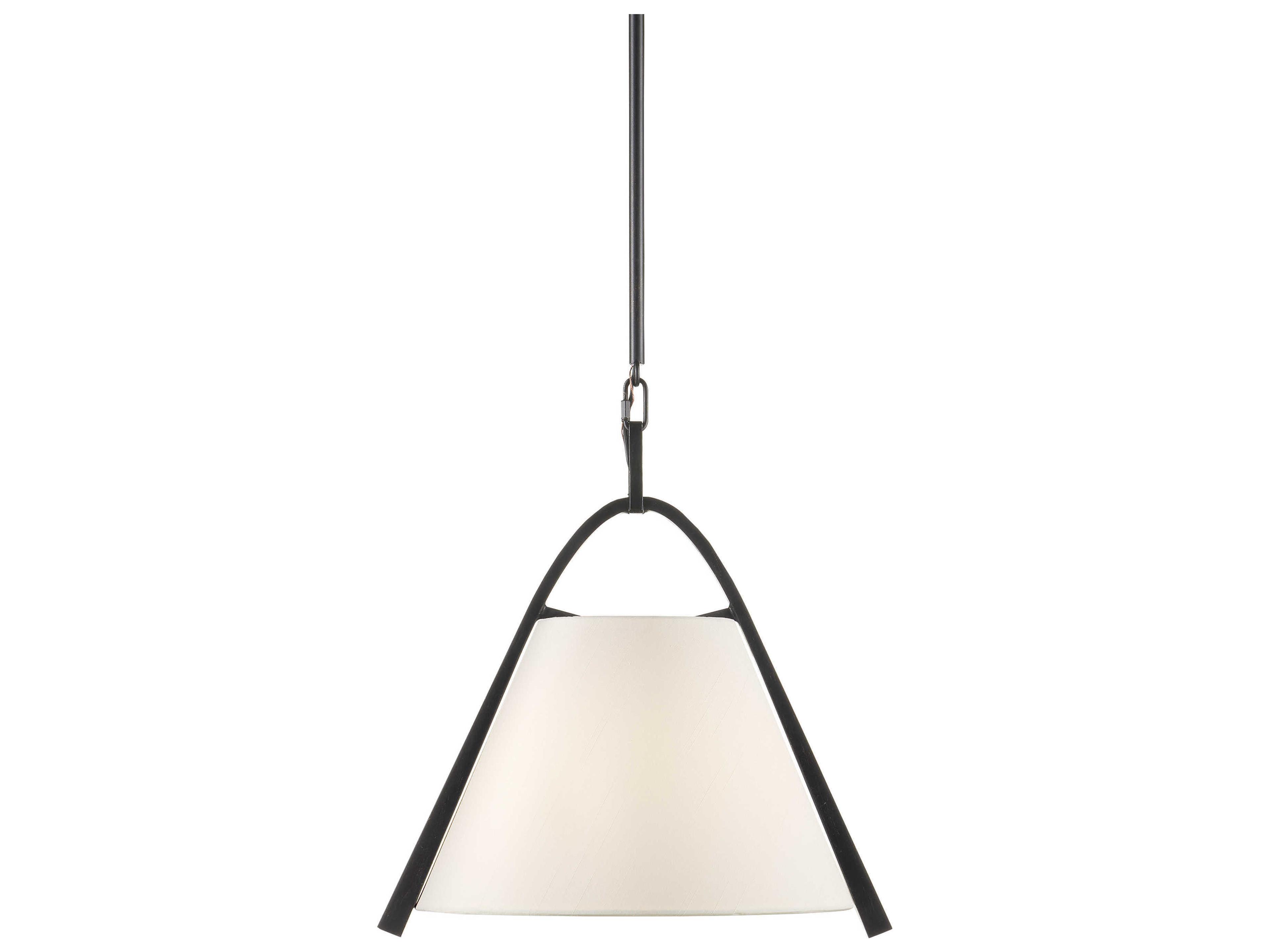 Currey & Company Frey 1-Light Satin Black Brown Pendant