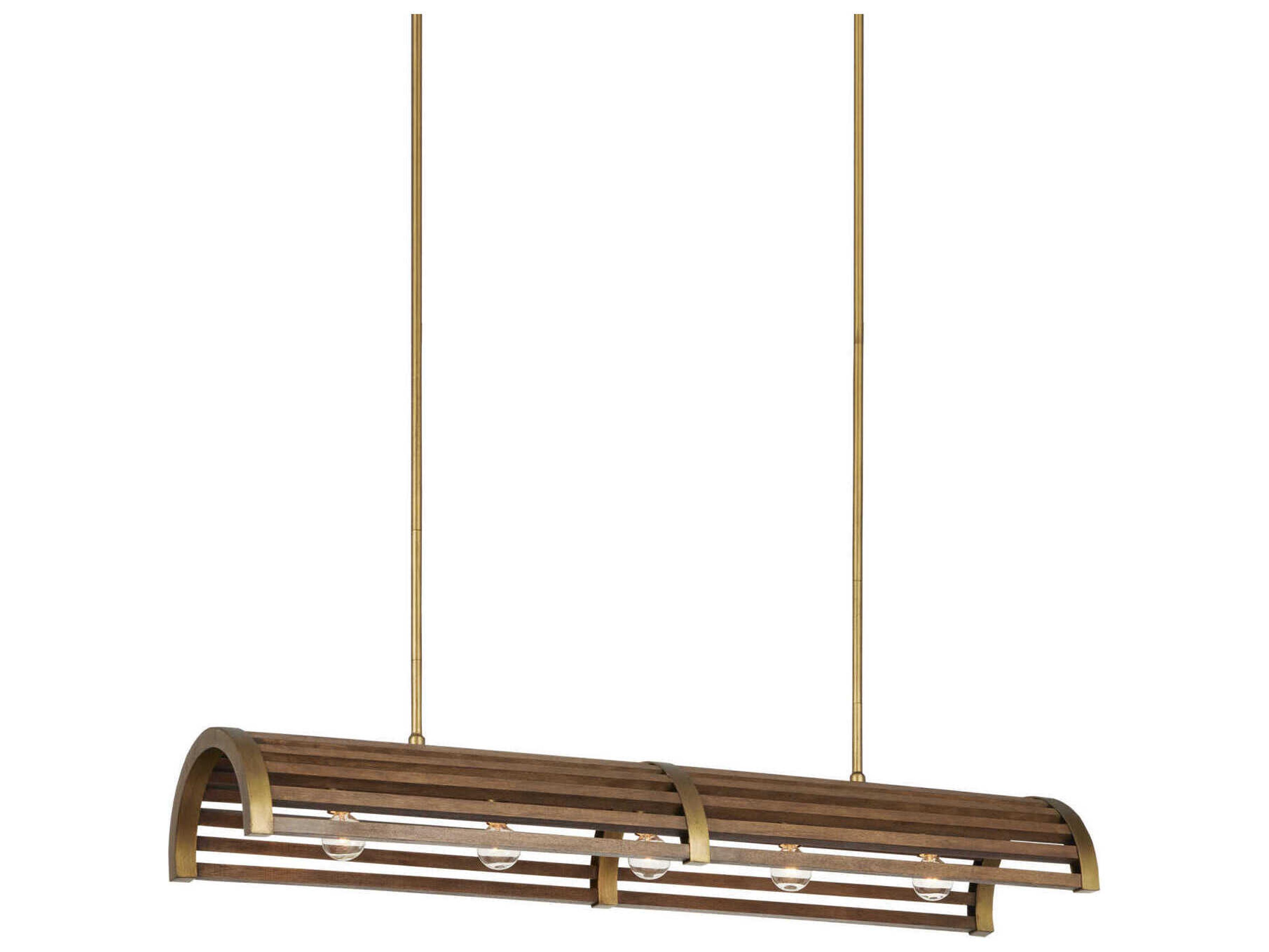 Currey & Company Woodbine 5-Light Chestnut brass Brown Island Pendant