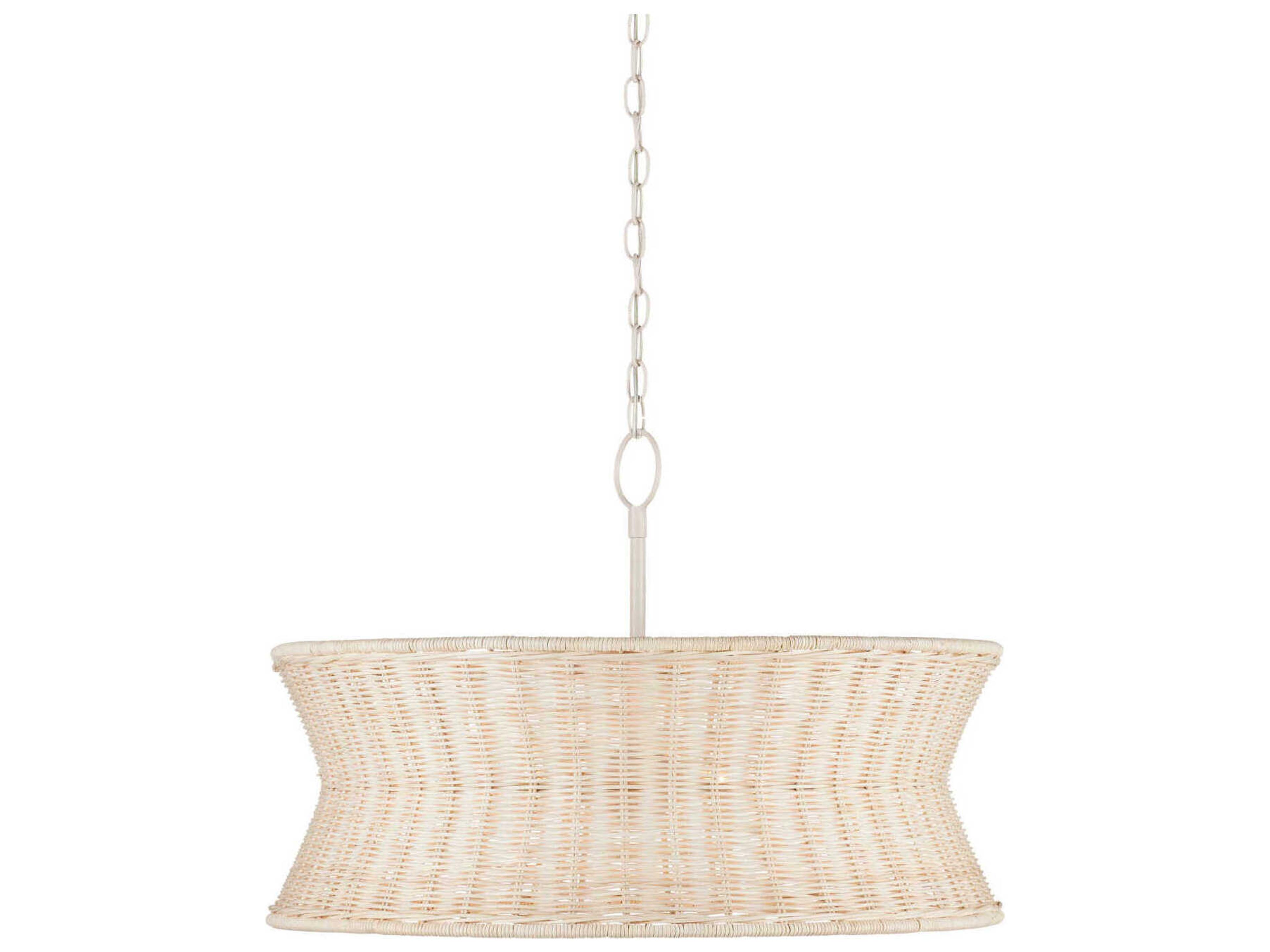 Currey & Company Phebe 4-Light Bleached Natural Vanilla White Pendant