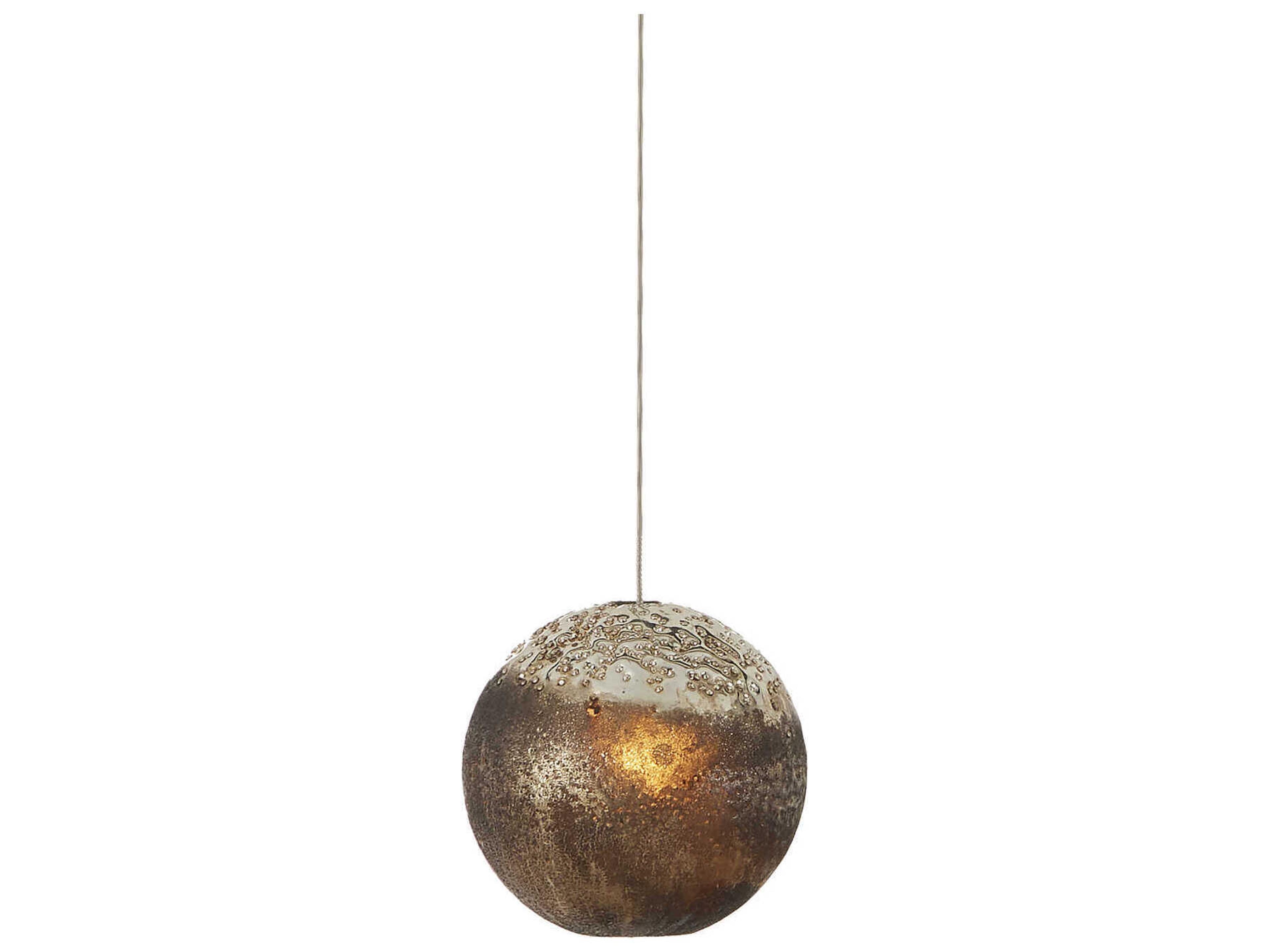 Currey & Company Pathos 1-Light Black Glass Globe Mini Pendant