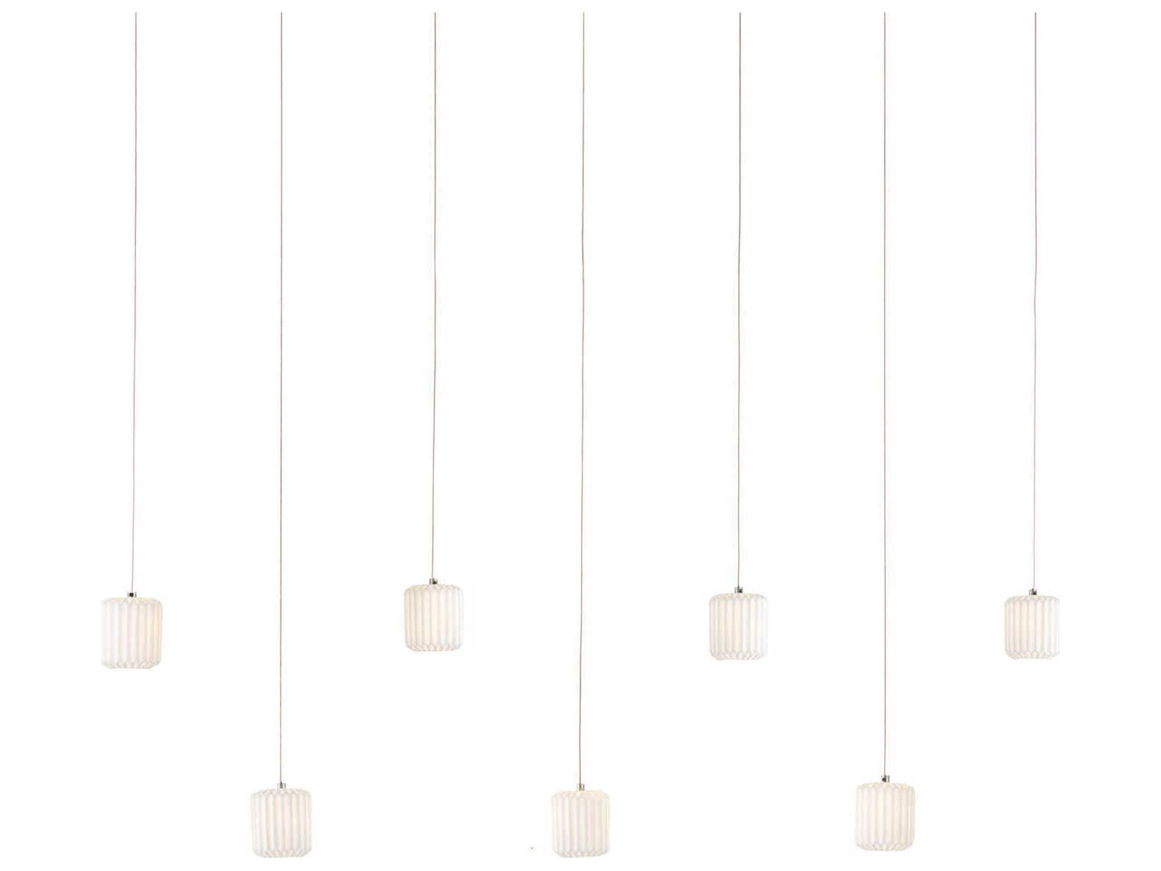 Currey & Company Dove 7-Light White silver Drum Tiered Island Pendant