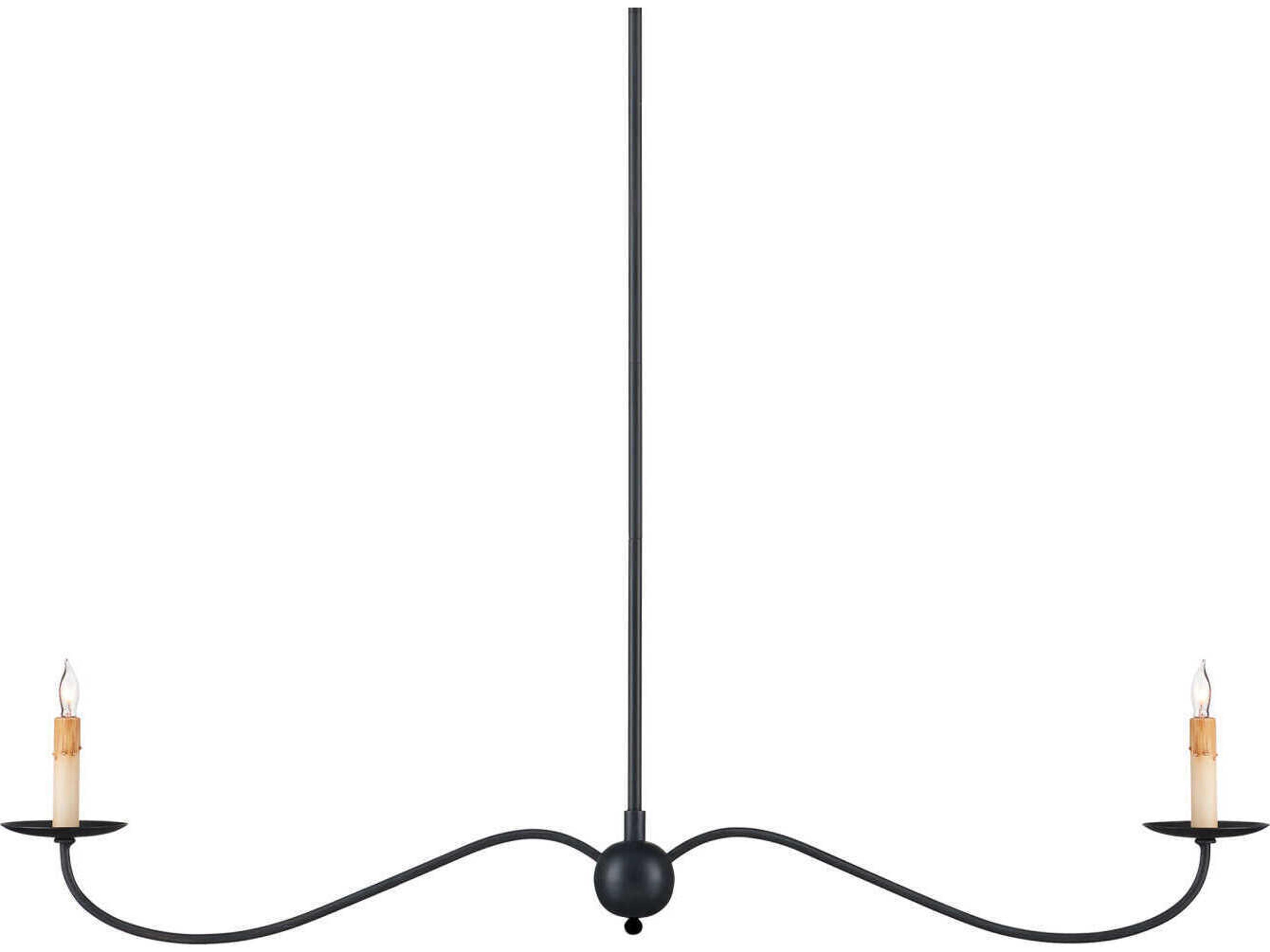 Currey & Company Saxon 2-Light Zanzibar Black Island Pendant