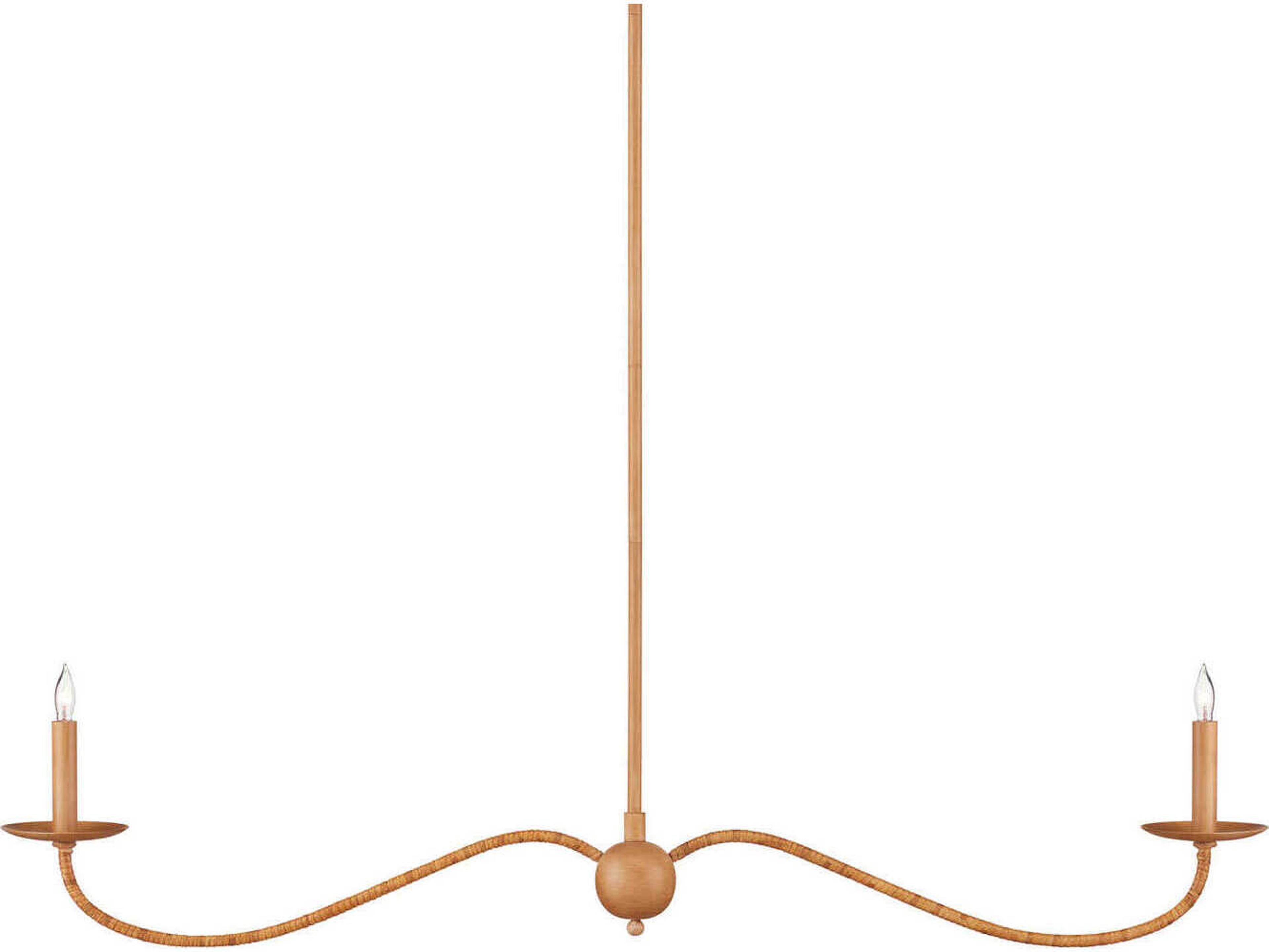 Currey & Company Saxon 2-Light Saddle Tan Natural Brown Island Pendant