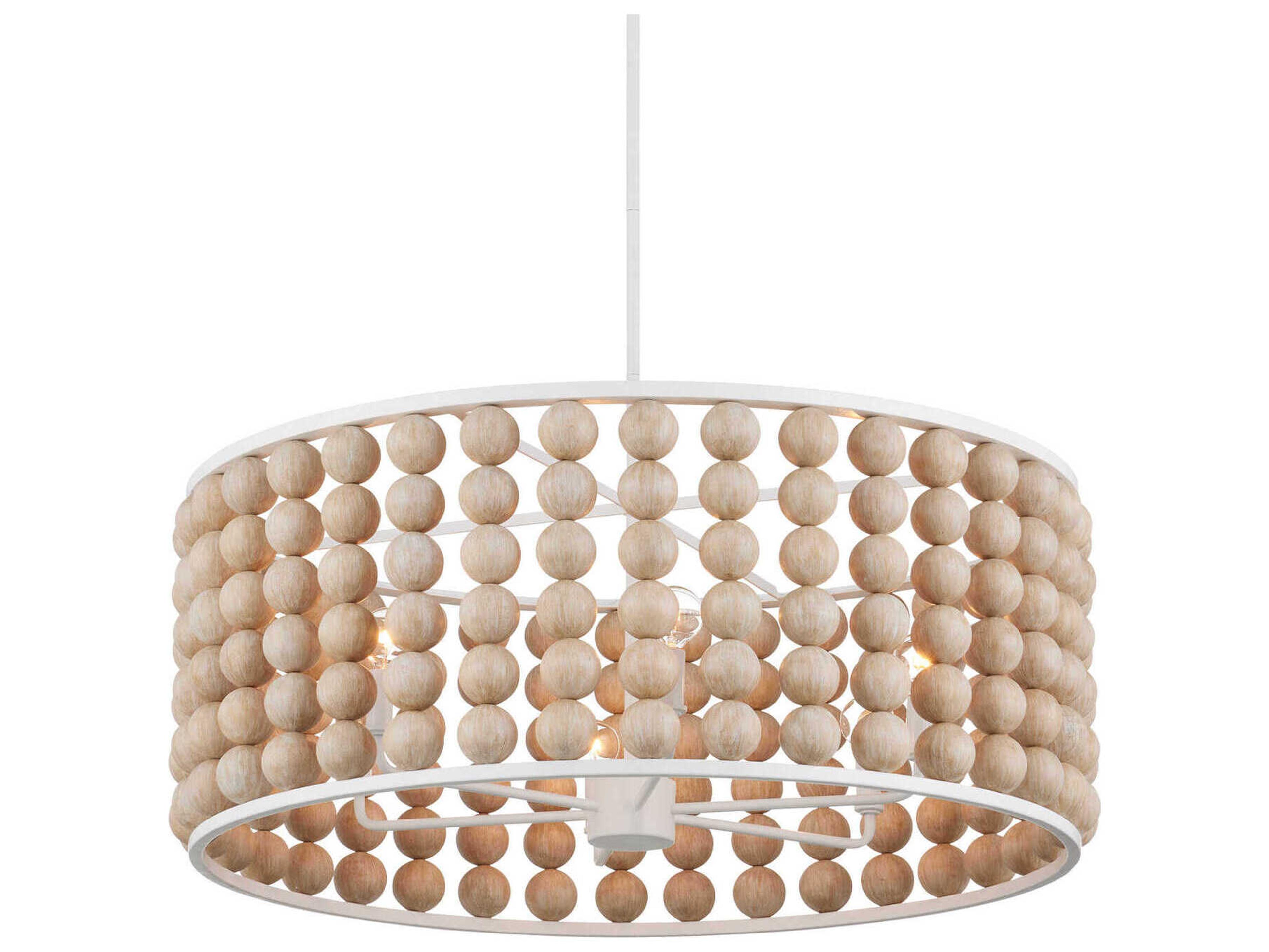 Holcroft 6-Light Sandstone Sugar White Drum Chandelier