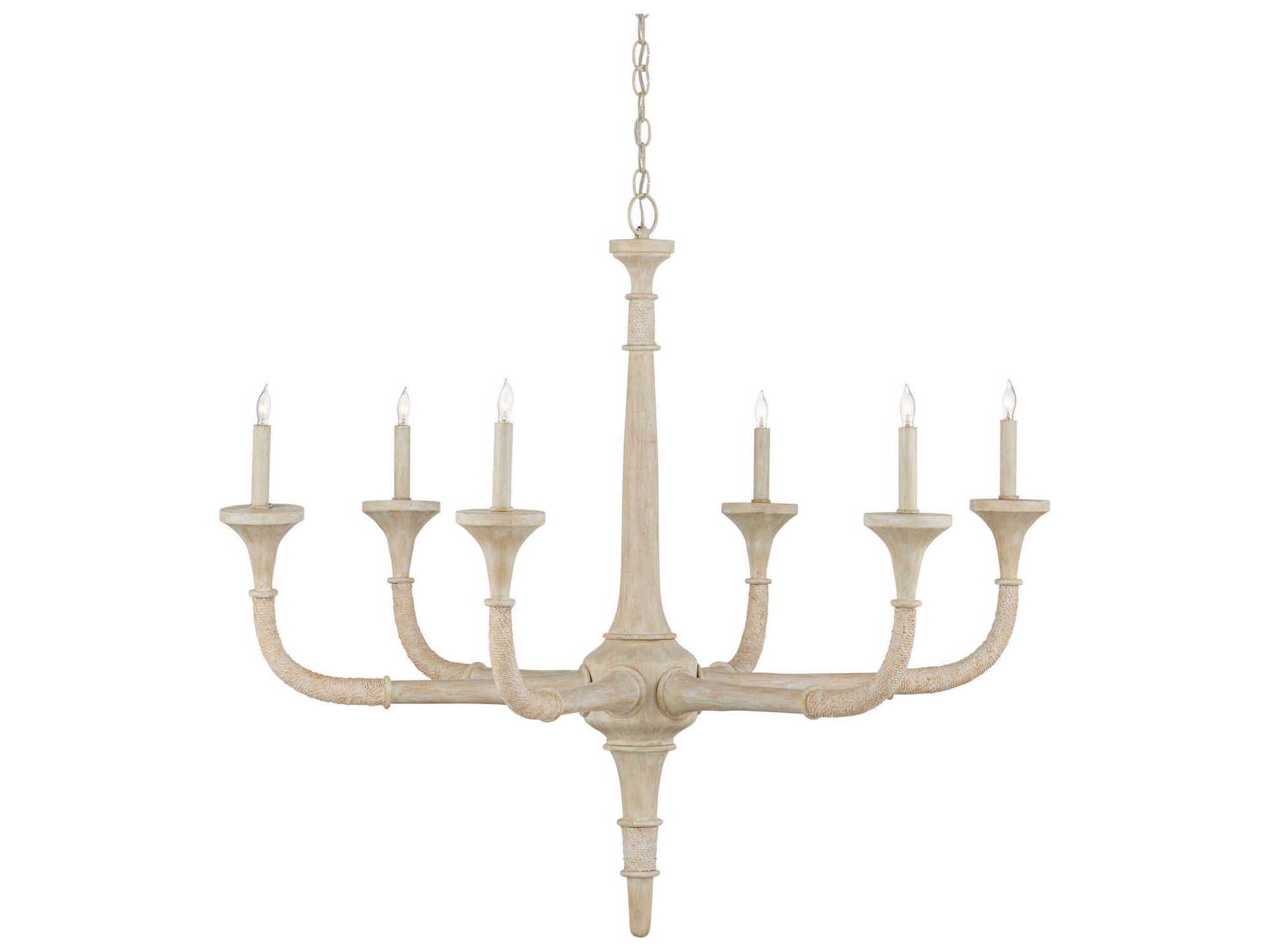 Aleister 6-Light Sandstone Off White Candelabra Chandelier