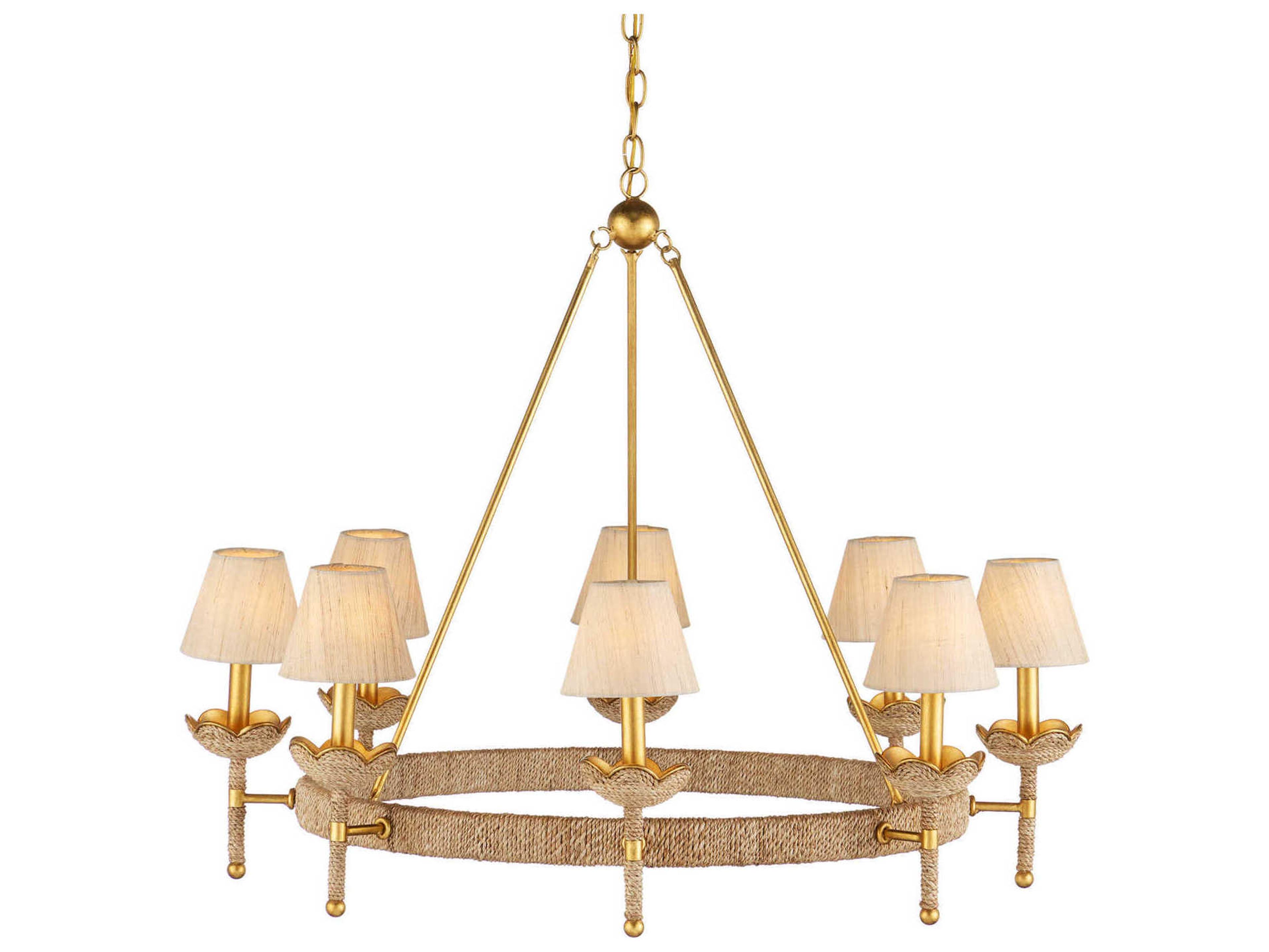 Currey & Company Vichy 8-Light Gold Chandelier
