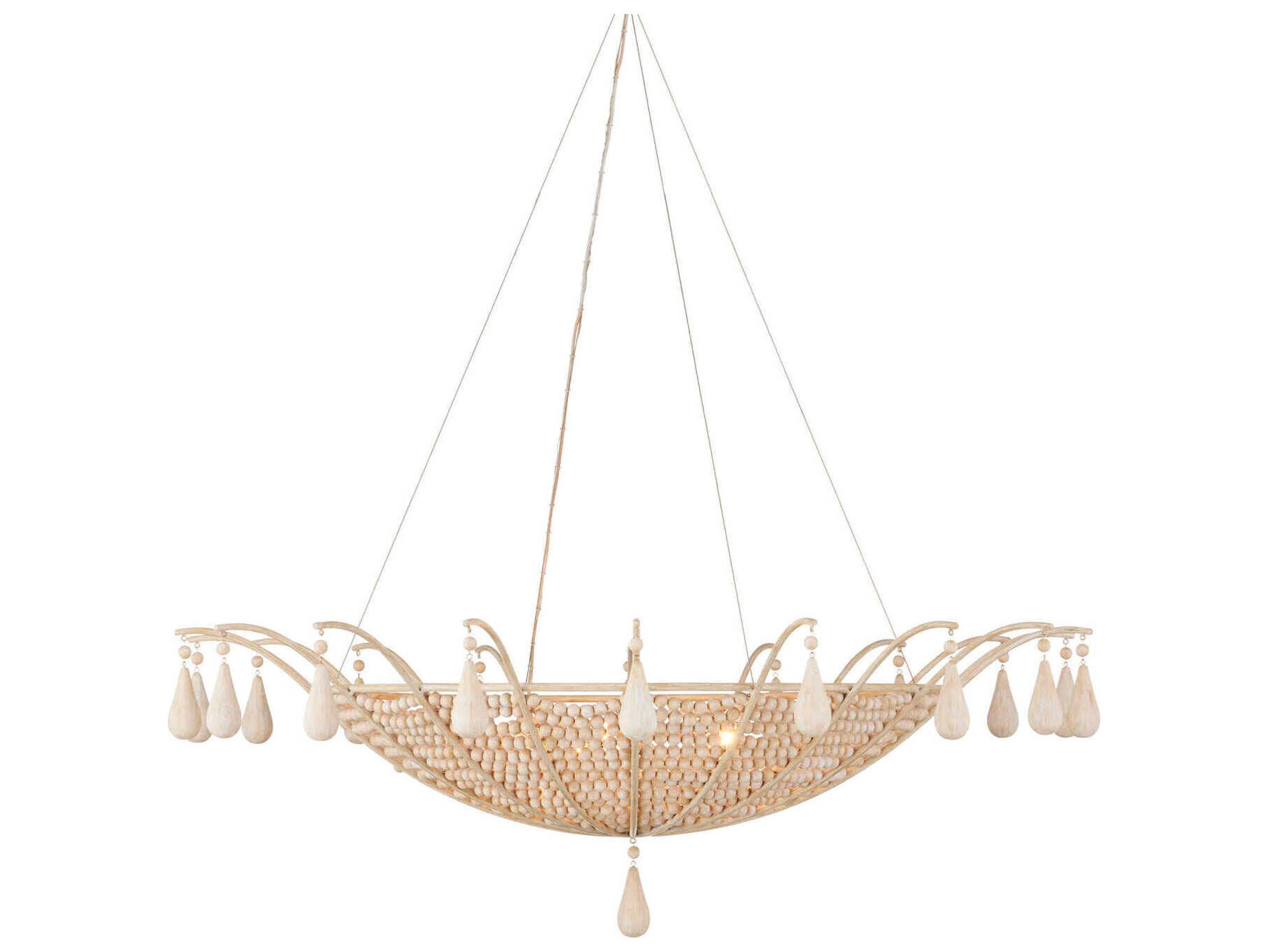 Korg 5-Light Sandstone Wood Bowl Chandelier