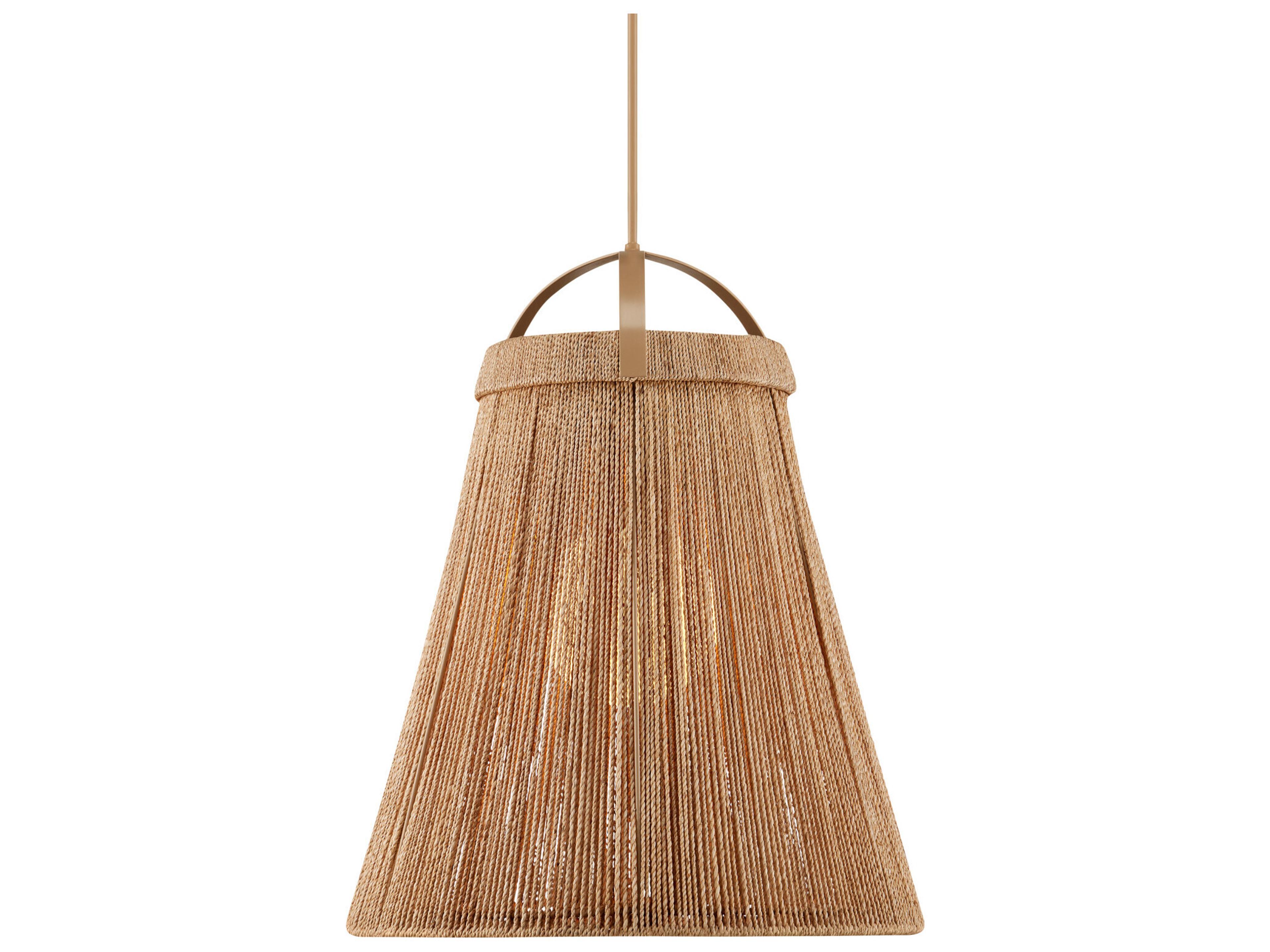 Currey & Company Parnell 1-Light Natural Beige Frosted White Brown Pendant