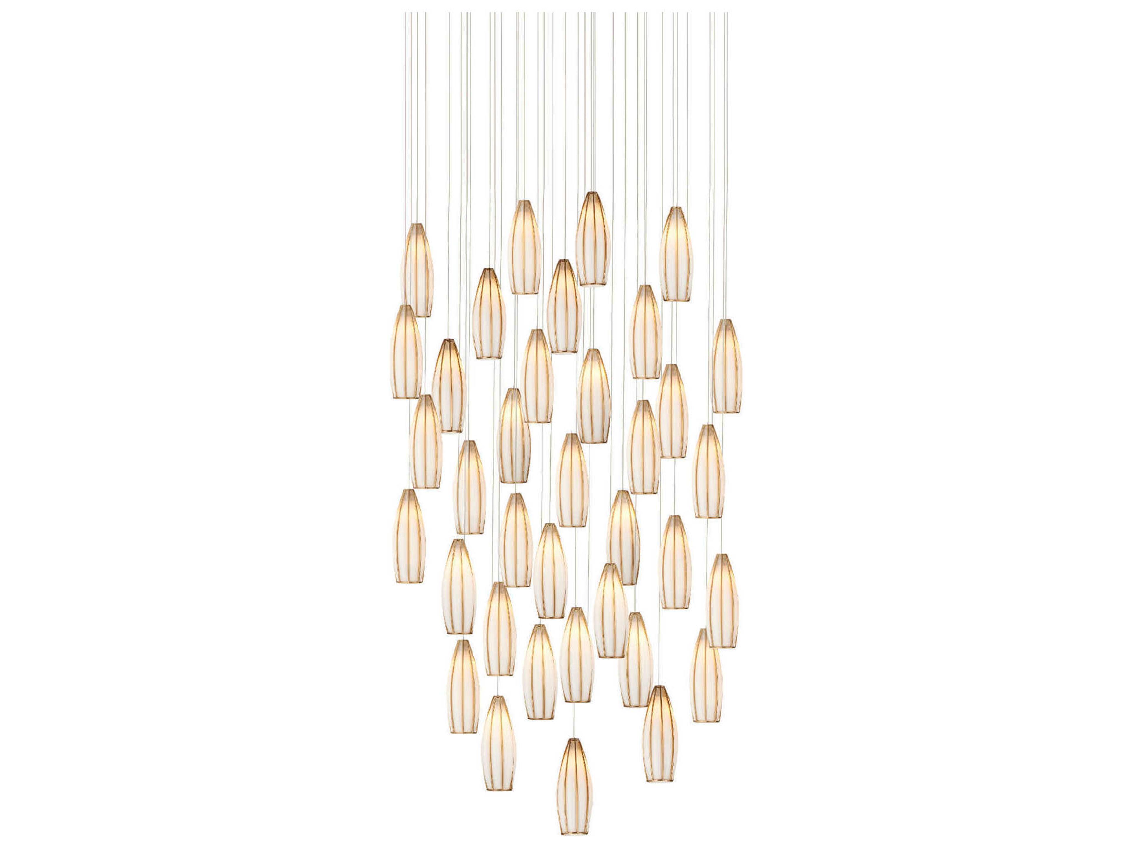 Parish 36-Light White Antique Brass Silver Pendant