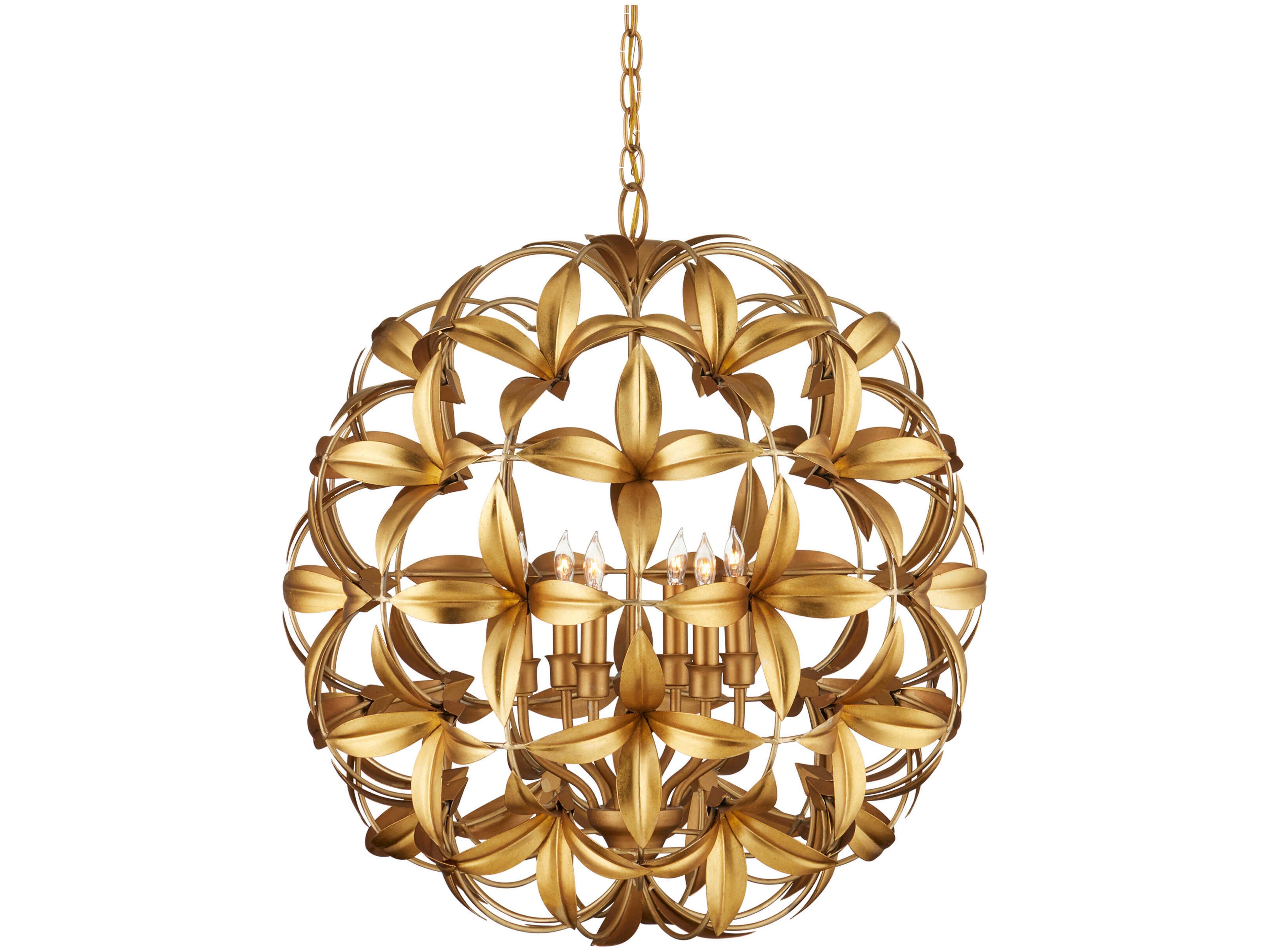 Currey & Company Helenium 6-Light Gold Candelabra Chandelier