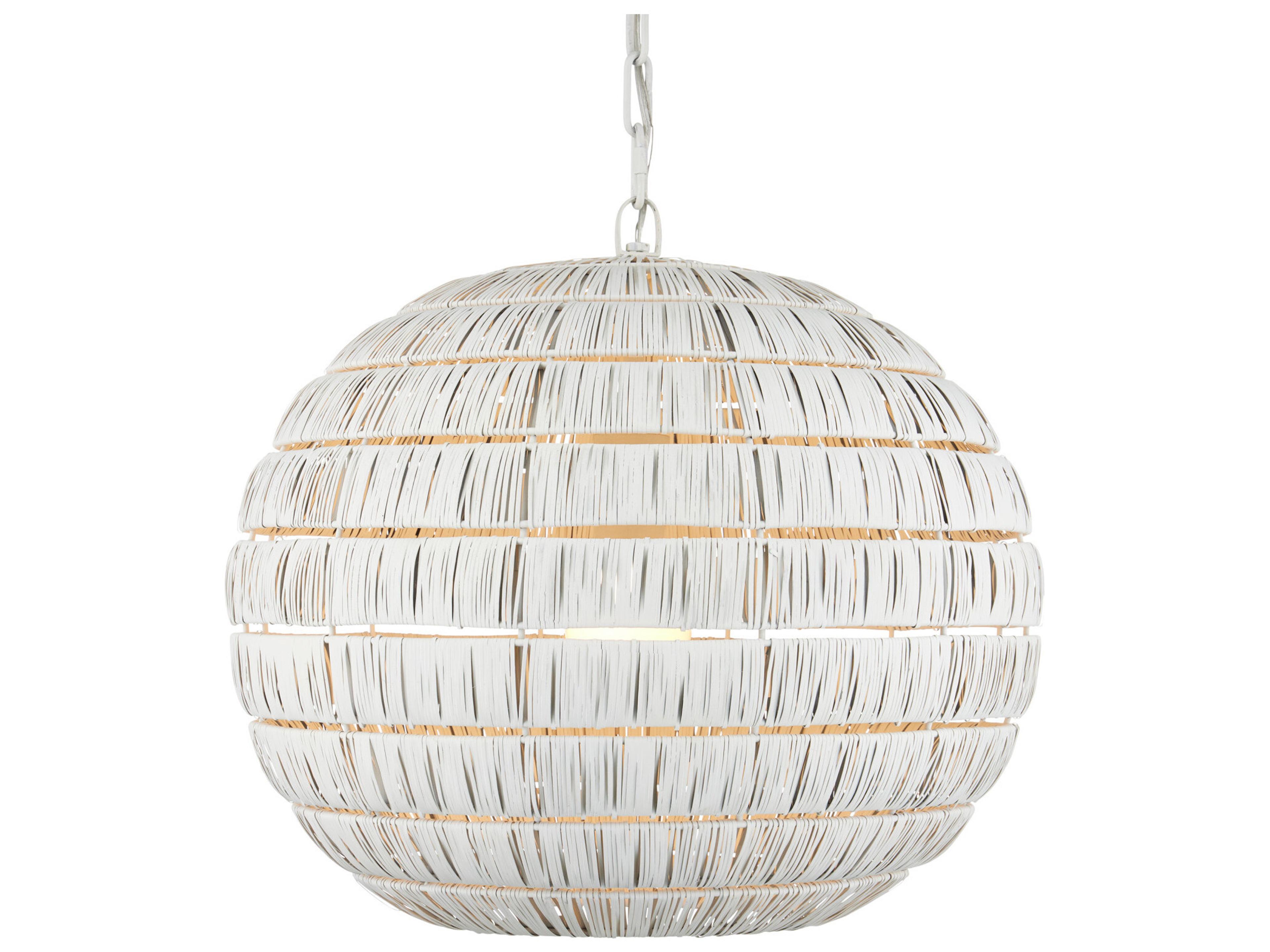Currey & Company Panopolis 1-Light White Globe Pendant