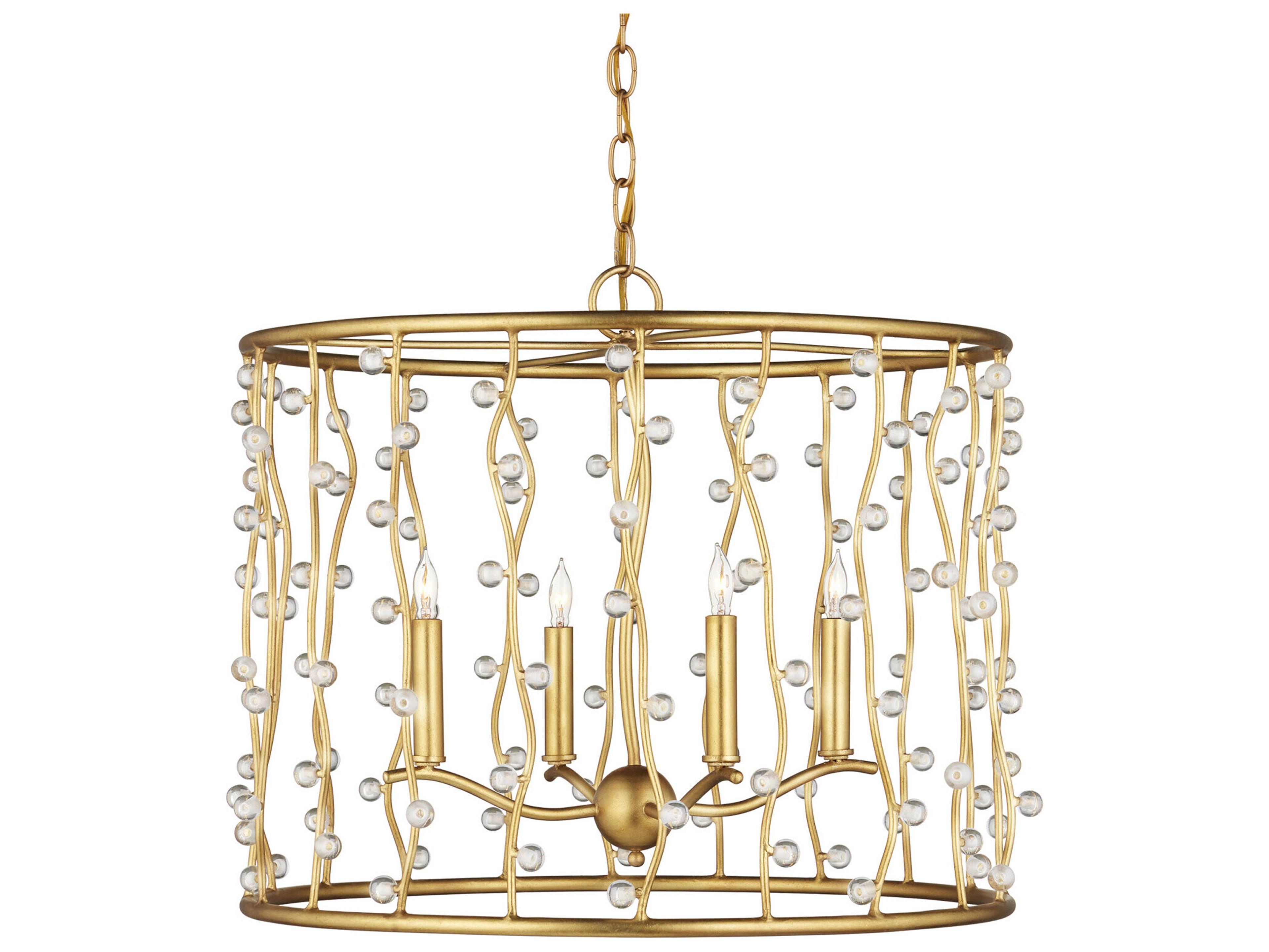 Currey & Company Adagio 4-Light Polished Gold Candelabra Chandelier