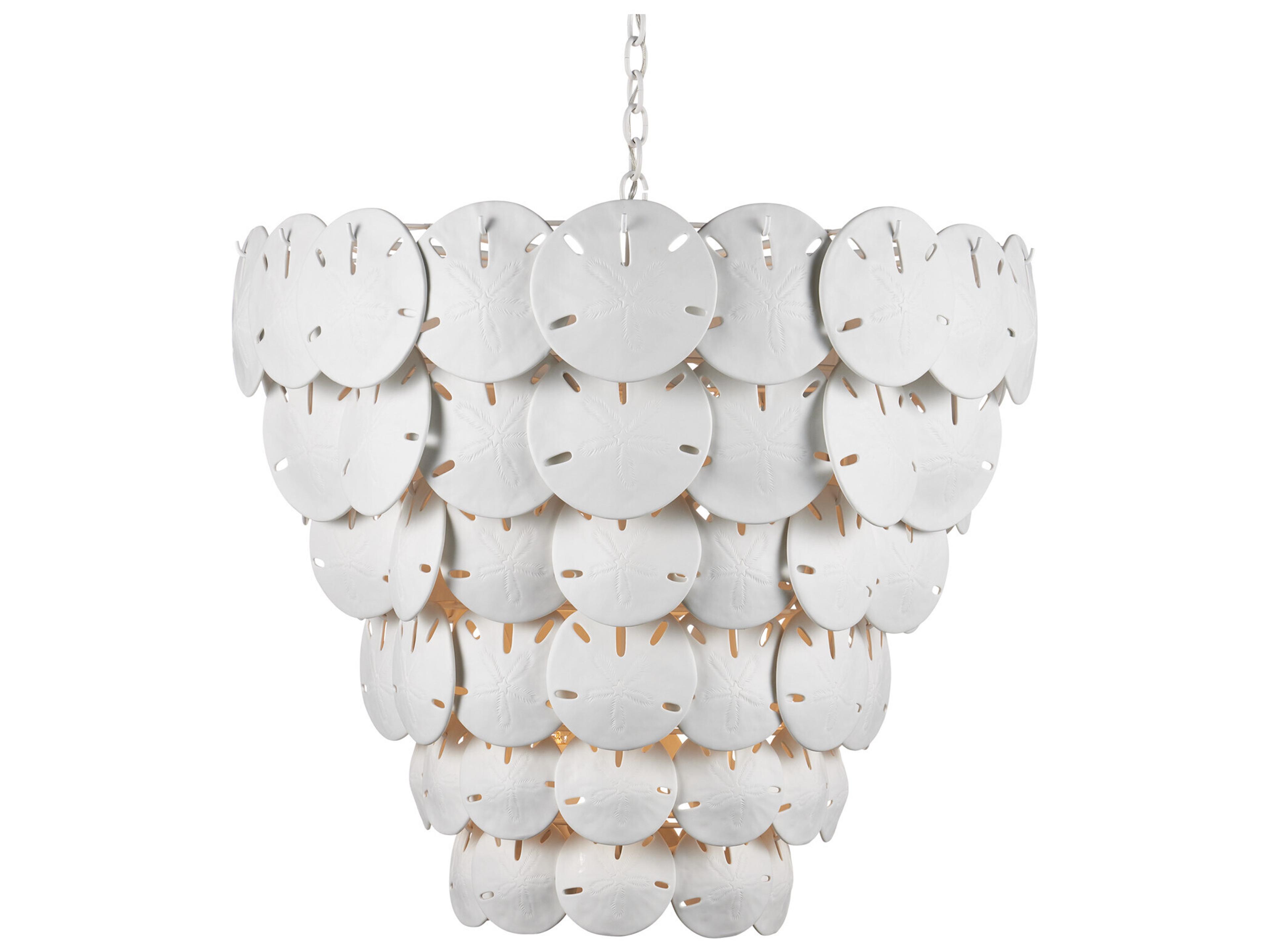 Currey & Company Tulum 8-Light White Sugar Chandelier