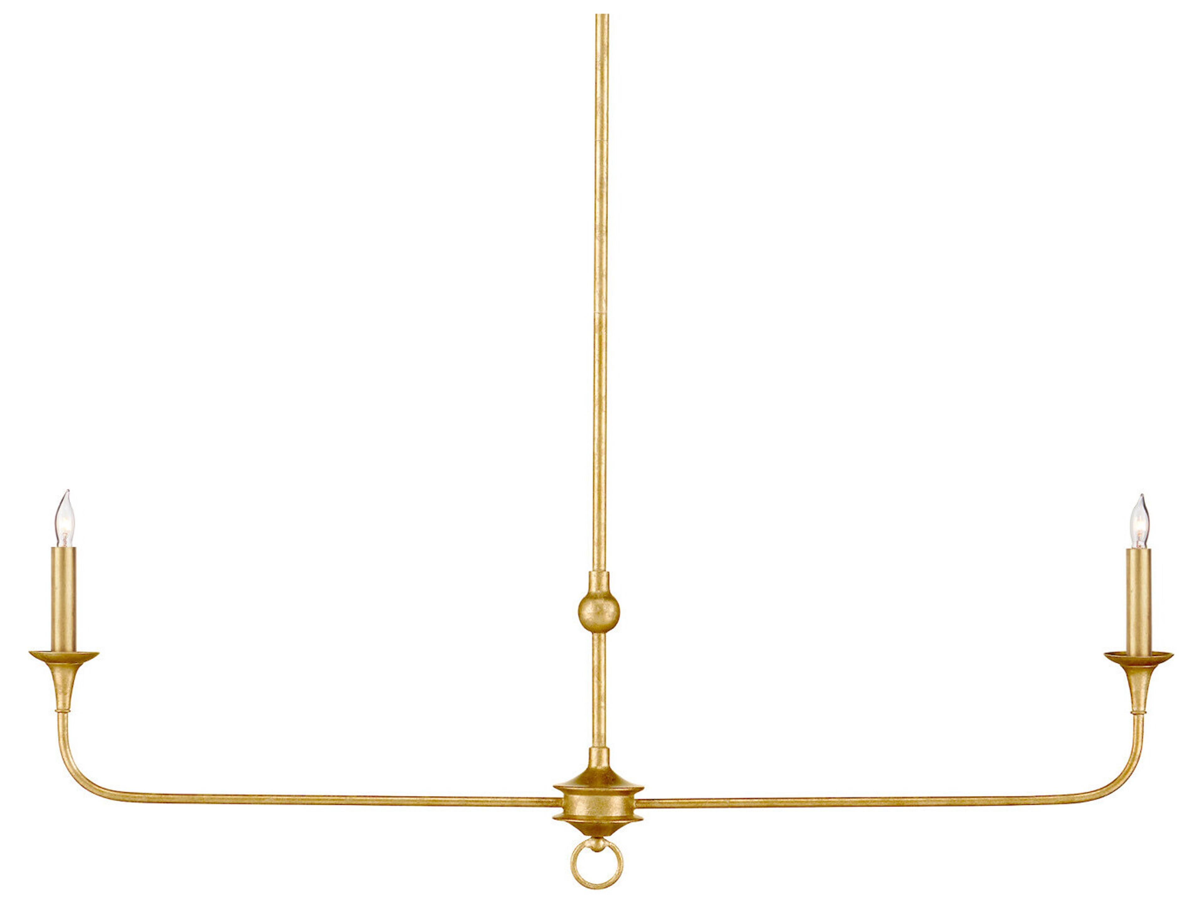 Currey & Company Nottaway 2-Light Satin Gold Island Pendant
