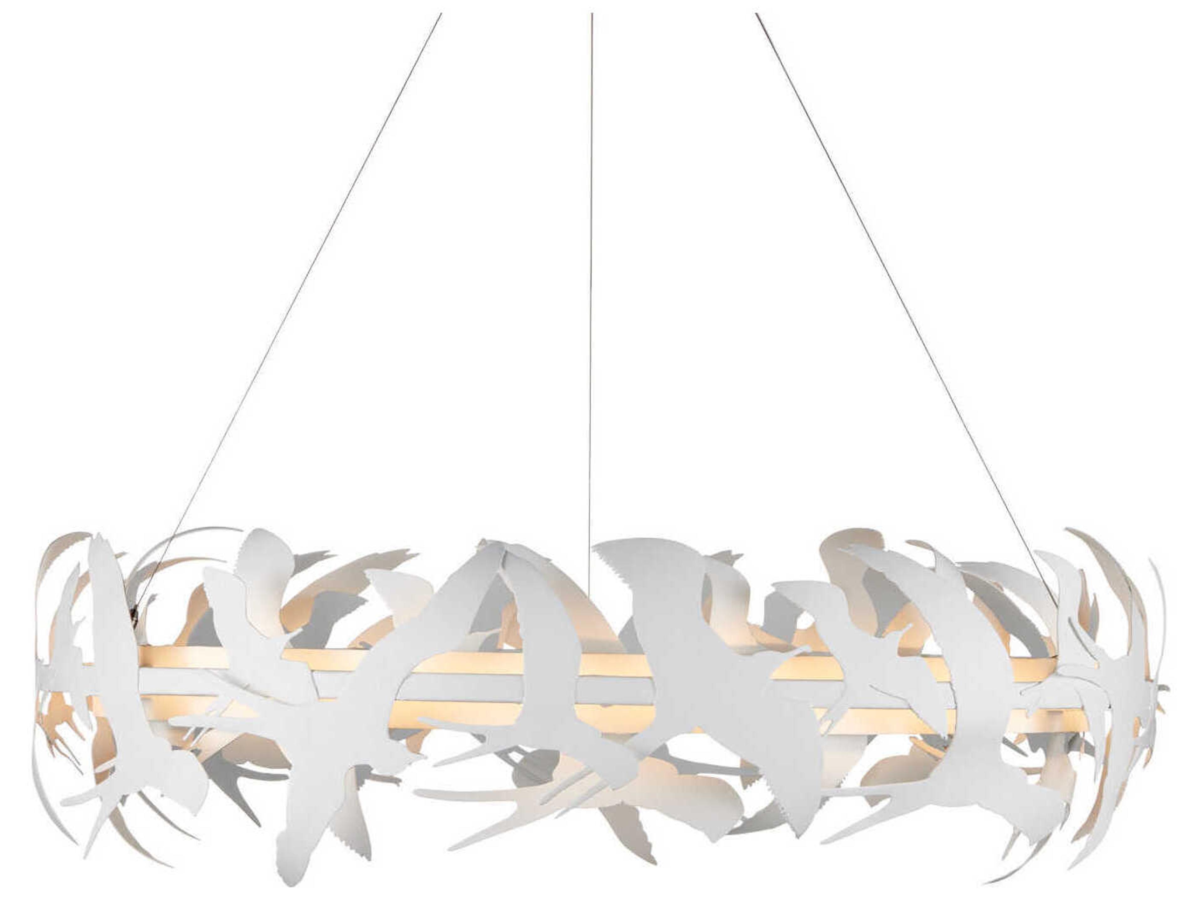 Currey & Company Tijereta 1-Light Gesso White Round Pendant