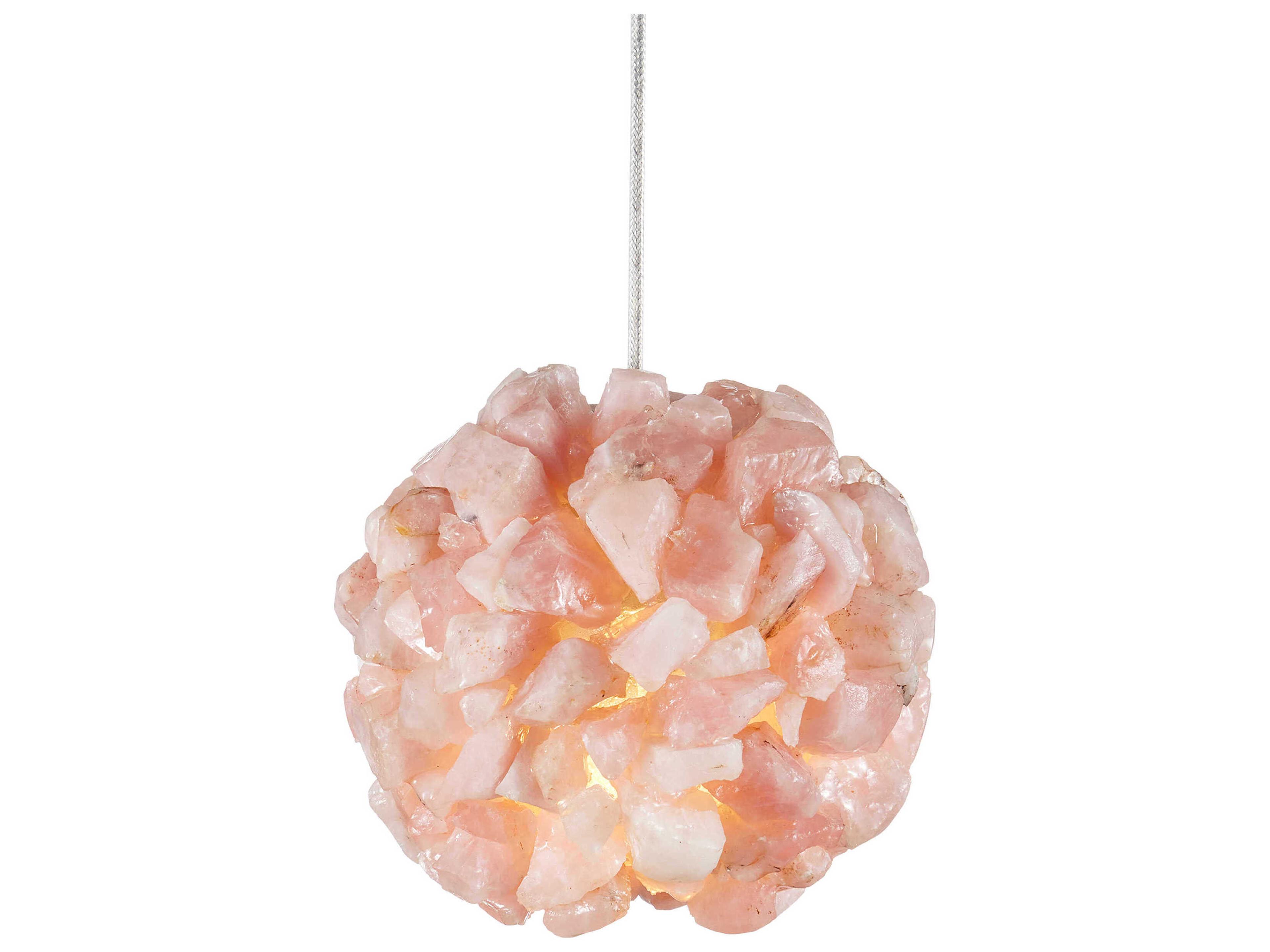 Currey & Company Clio 1-Light Rose Brass Pink Mini Pendant