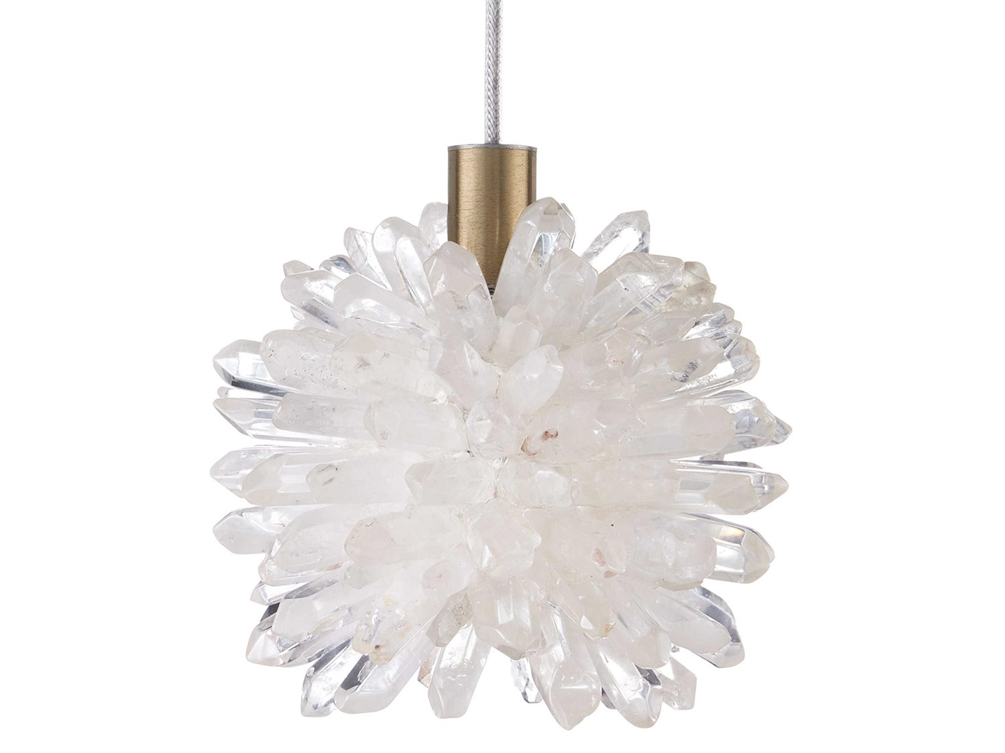 Currey & Company Purity 1-Light Natural Brass Clear Mini Pendant