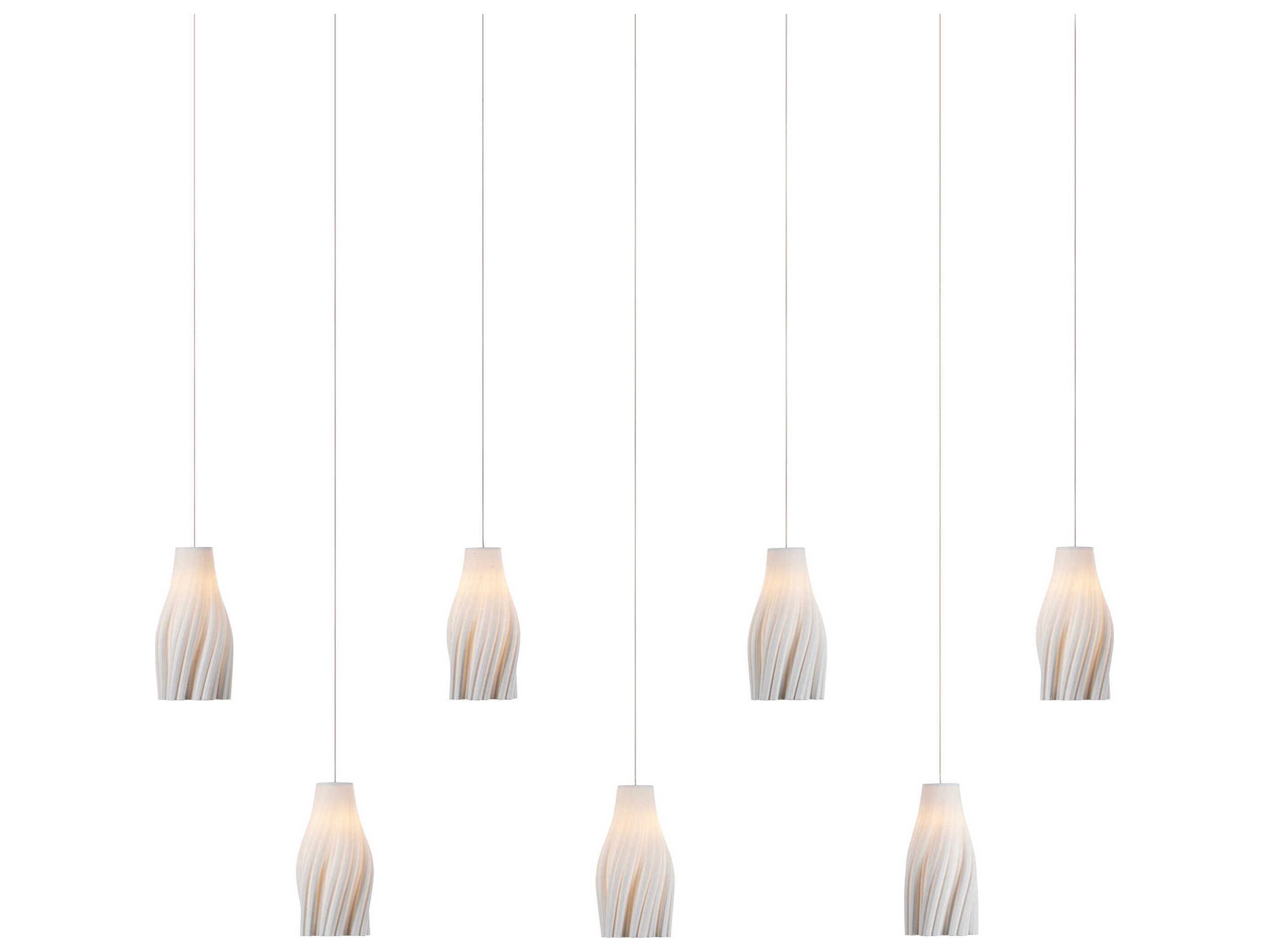 Currey & Company Posh 7-Light Textured White Island Pendant